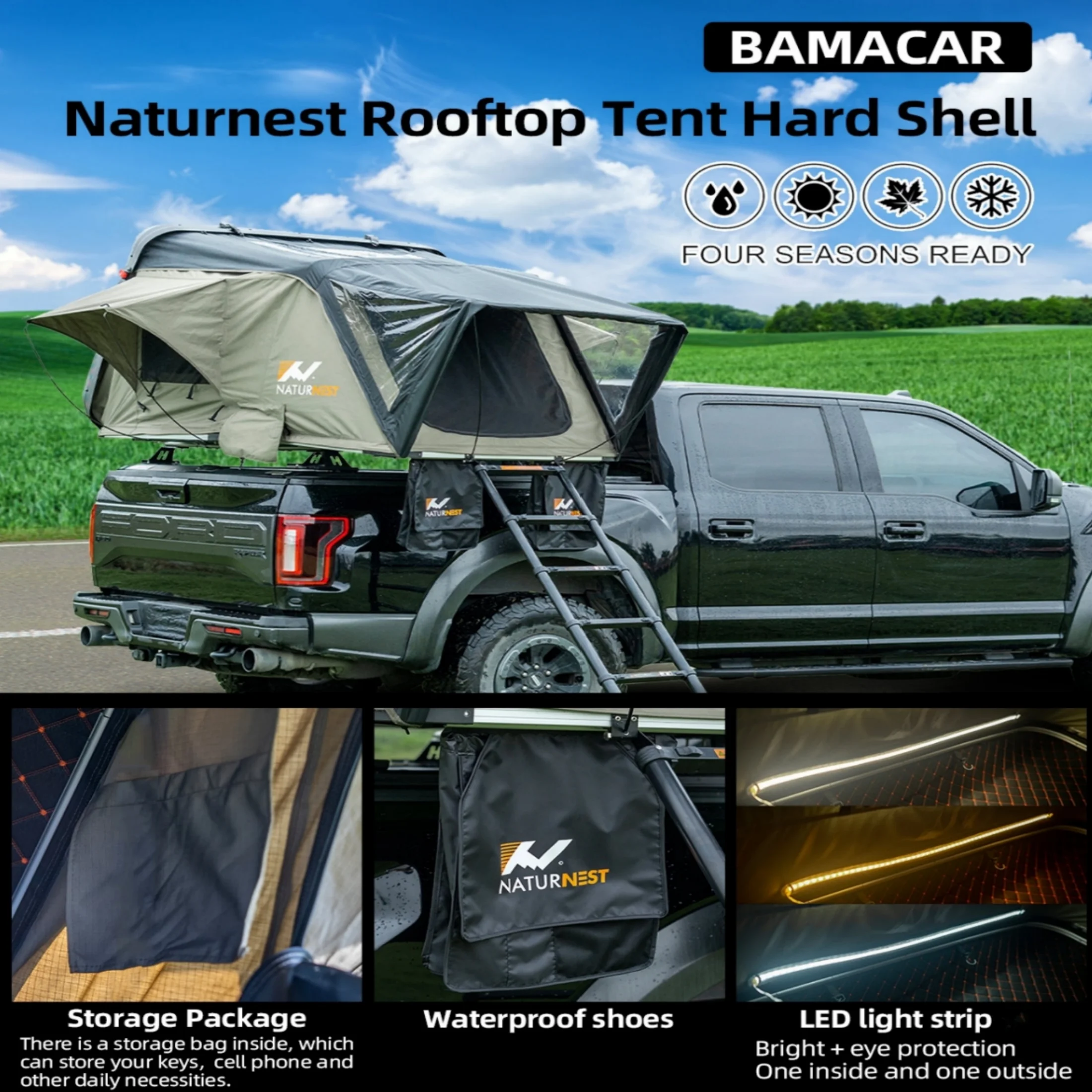 BAMACAR 3-Wheel Folding Mobility Scooter Lightweight for Seniors & Adults 300 lbs, Portable Powered Handicap All Terrain Travel Scooter, Mobility Scooters Foldable Collapsible Electric Scooters Black - Image 40