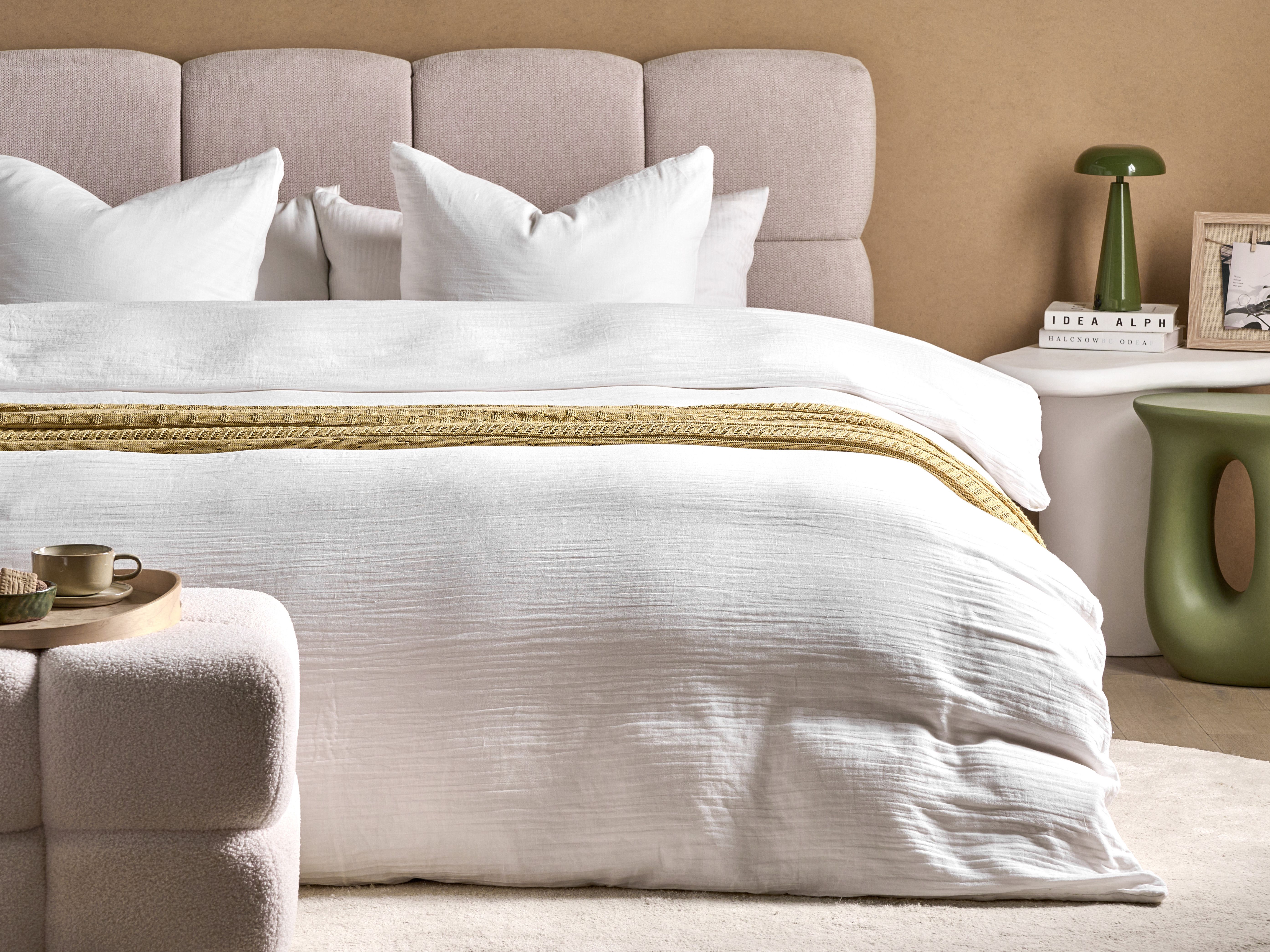 Duvet Cover Set SUMNER Muslin 220 x 240 cm Off-White