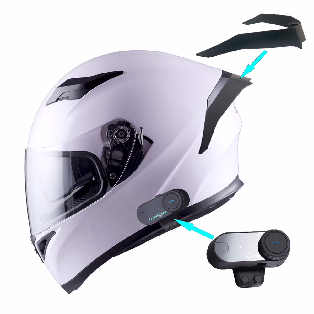 1Storm Motorcycle Modular Full Face Flip up Dual Visor Helmet + Spoiler + Motorcycle Bluetooth Headset: HJK316 Mechanic Red - Image 17