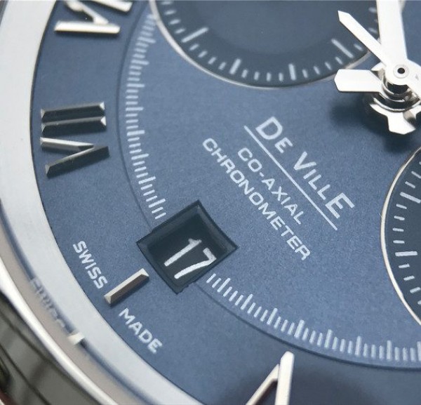 Replica Omega OMF De Ville Chronograph 42mm Blue Dial SS Bracelet A9300 - Top club