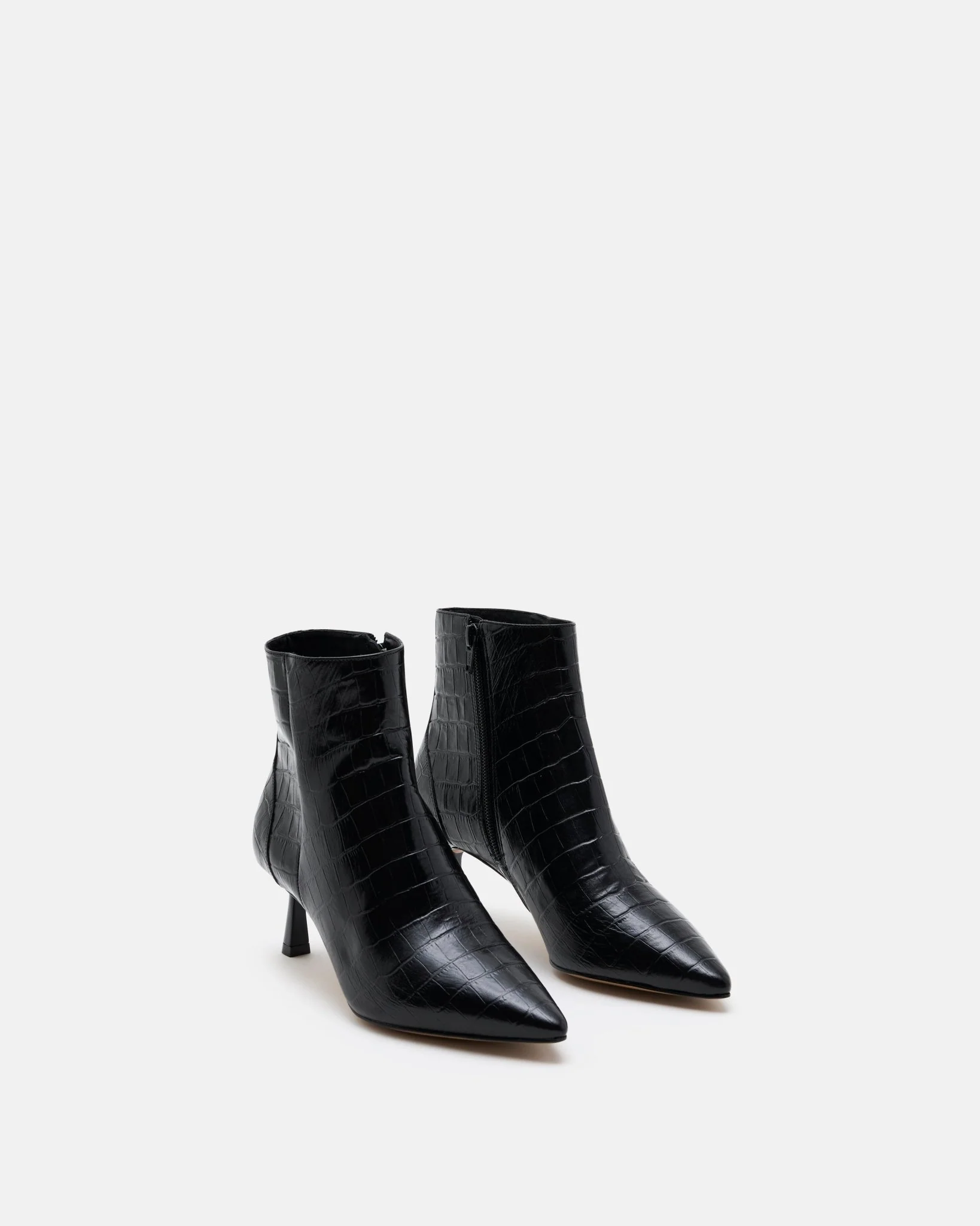 BOTTINES KOSHI/CROCO - En cuir croco noir