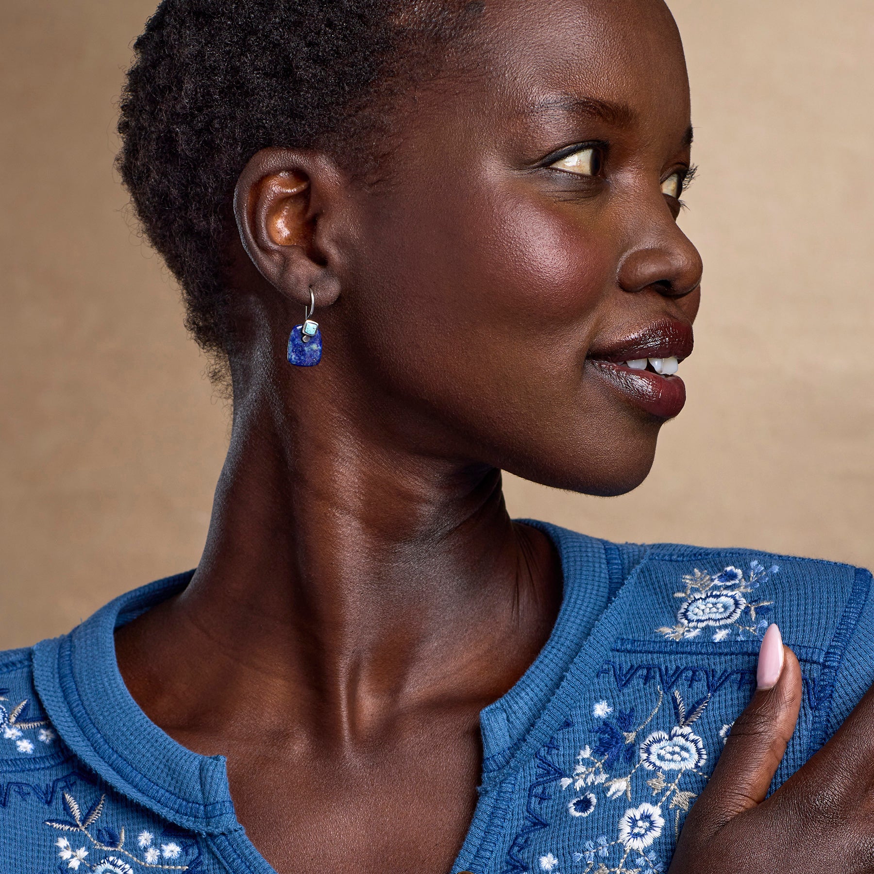 Lapis Tab Earrings - Sundance Clothing