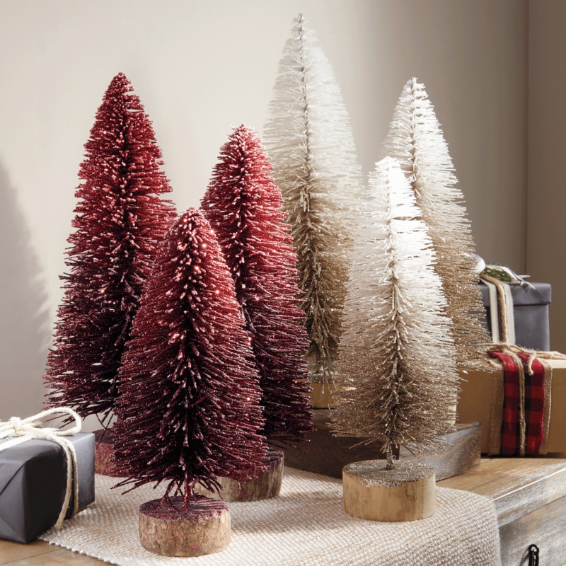 Set of 3 Ombre Bottlebrush Trees - MIDNIGHT VELVET CATALOG