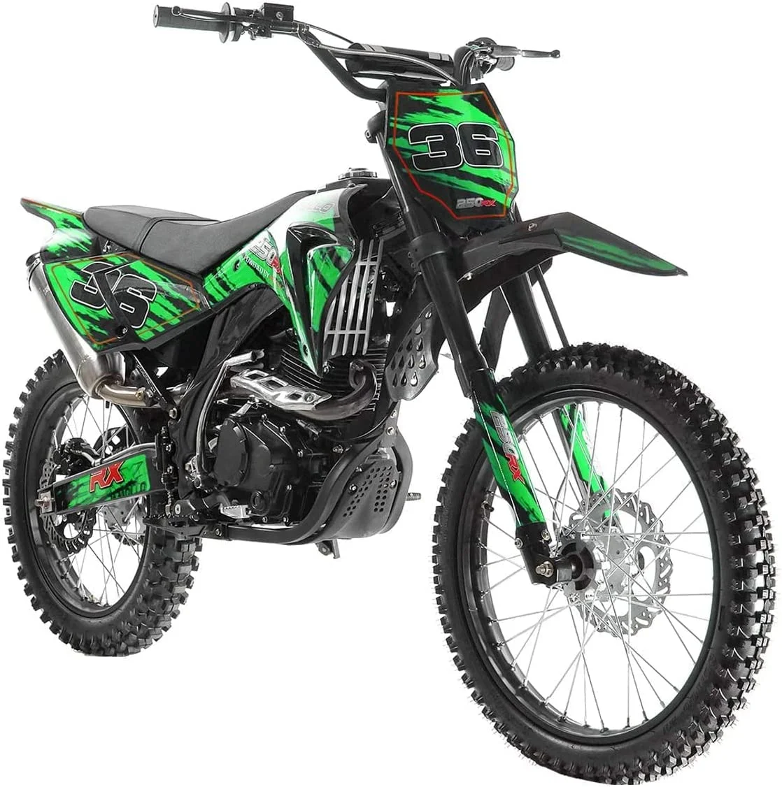 NEW Apollo AGB 36 Adults Youth 250cc DB36 Dirt Bike Pit Bike Gas Dirt Bike Manual Clutch 5 Speed Gas Motorcycle - Sporty Black color - Image 2