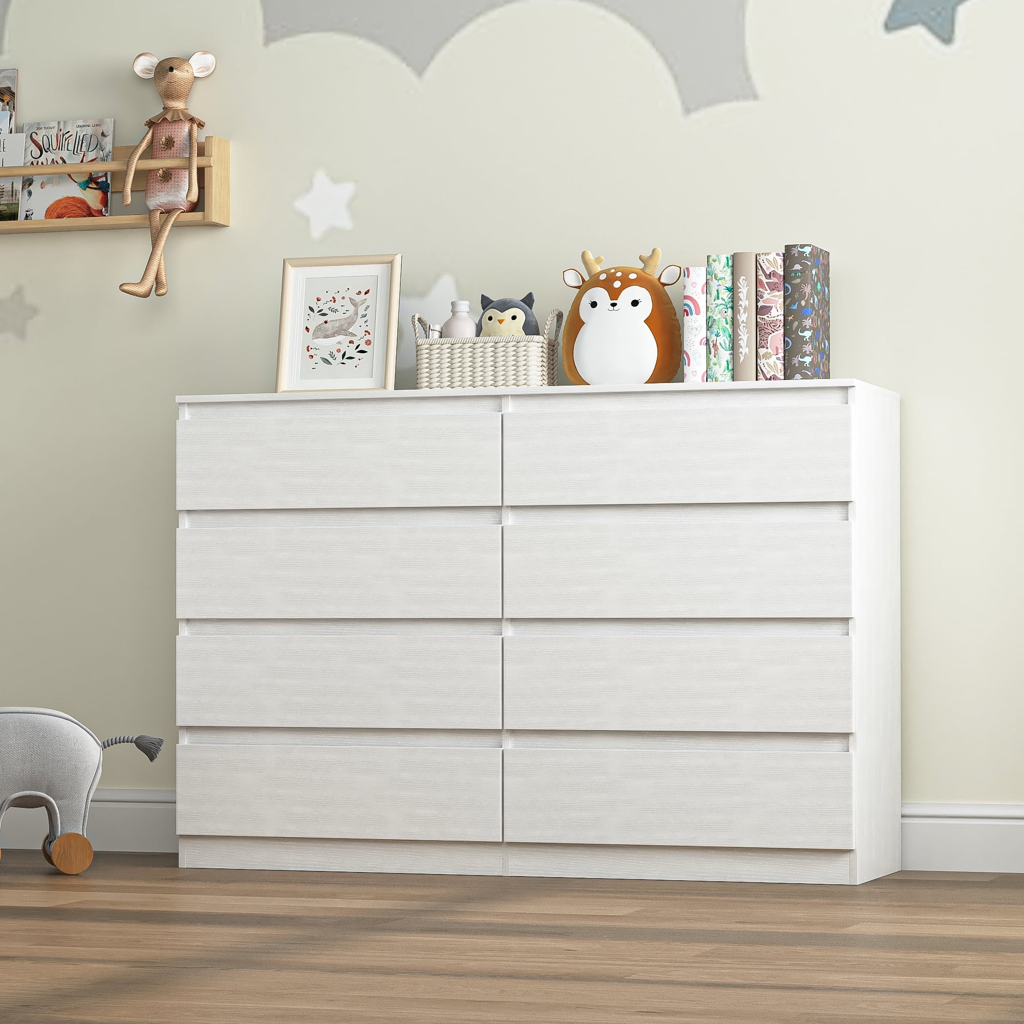 Kadyn White Chest of Drawer, 6 Double Drawer Dresser for Bedroom, Modern Storage Cabinet for Living Room, Dresser - Image 69