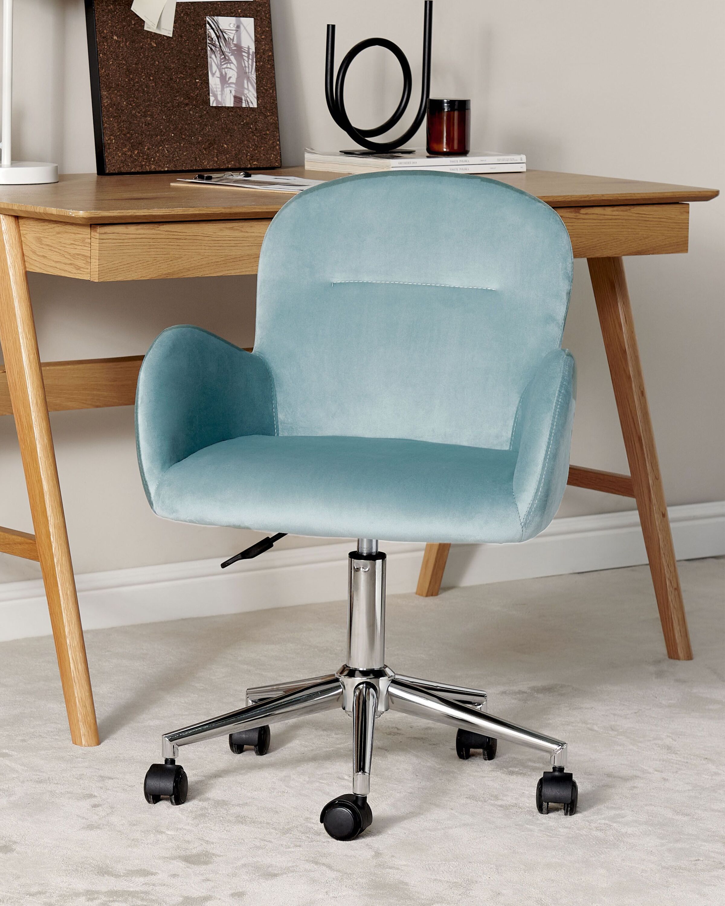 Desk Chair PRIDDY Velvet Mint Green
