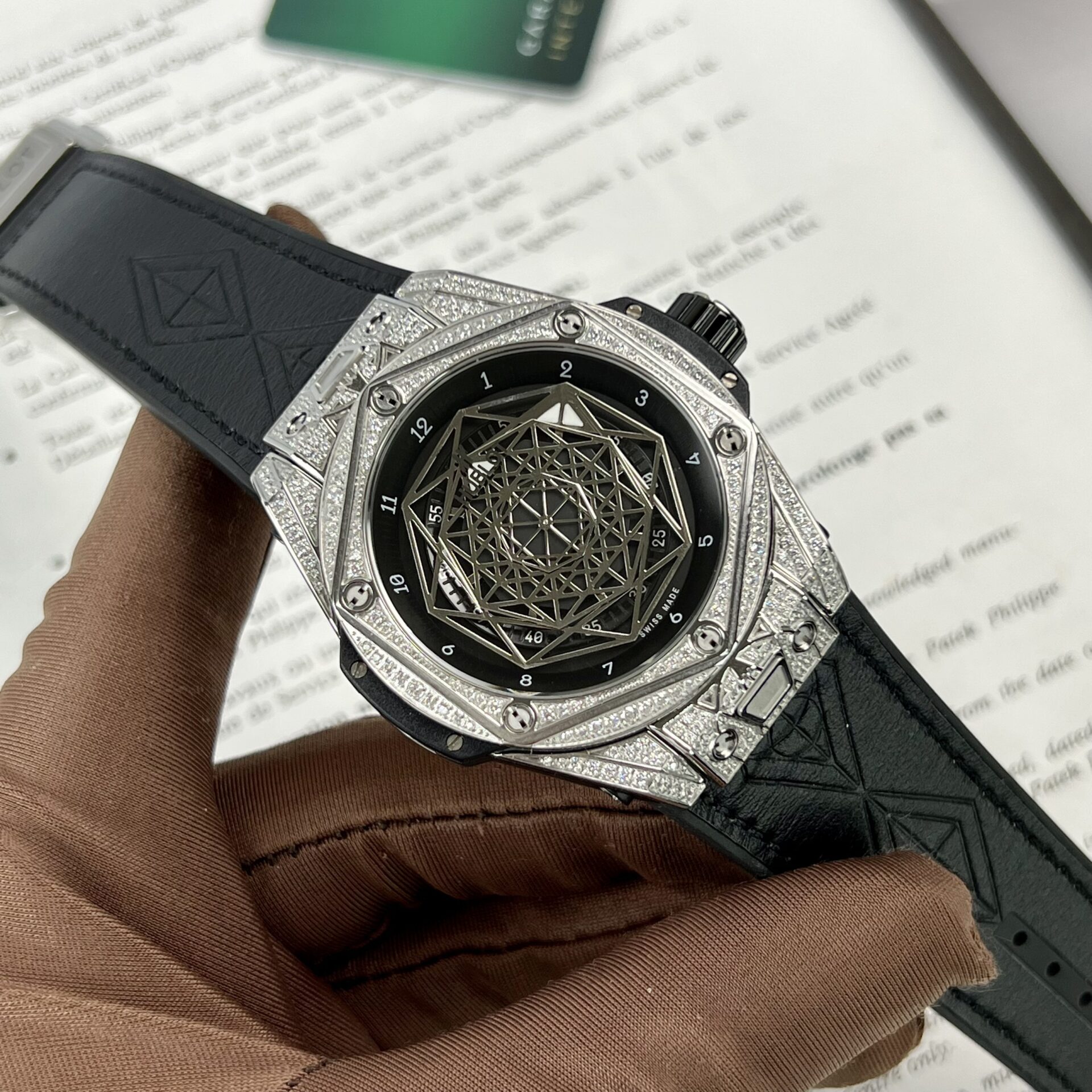 Hublot Big Bang Sang Bleu Replica Watch With Diamonds 45mm - Top club