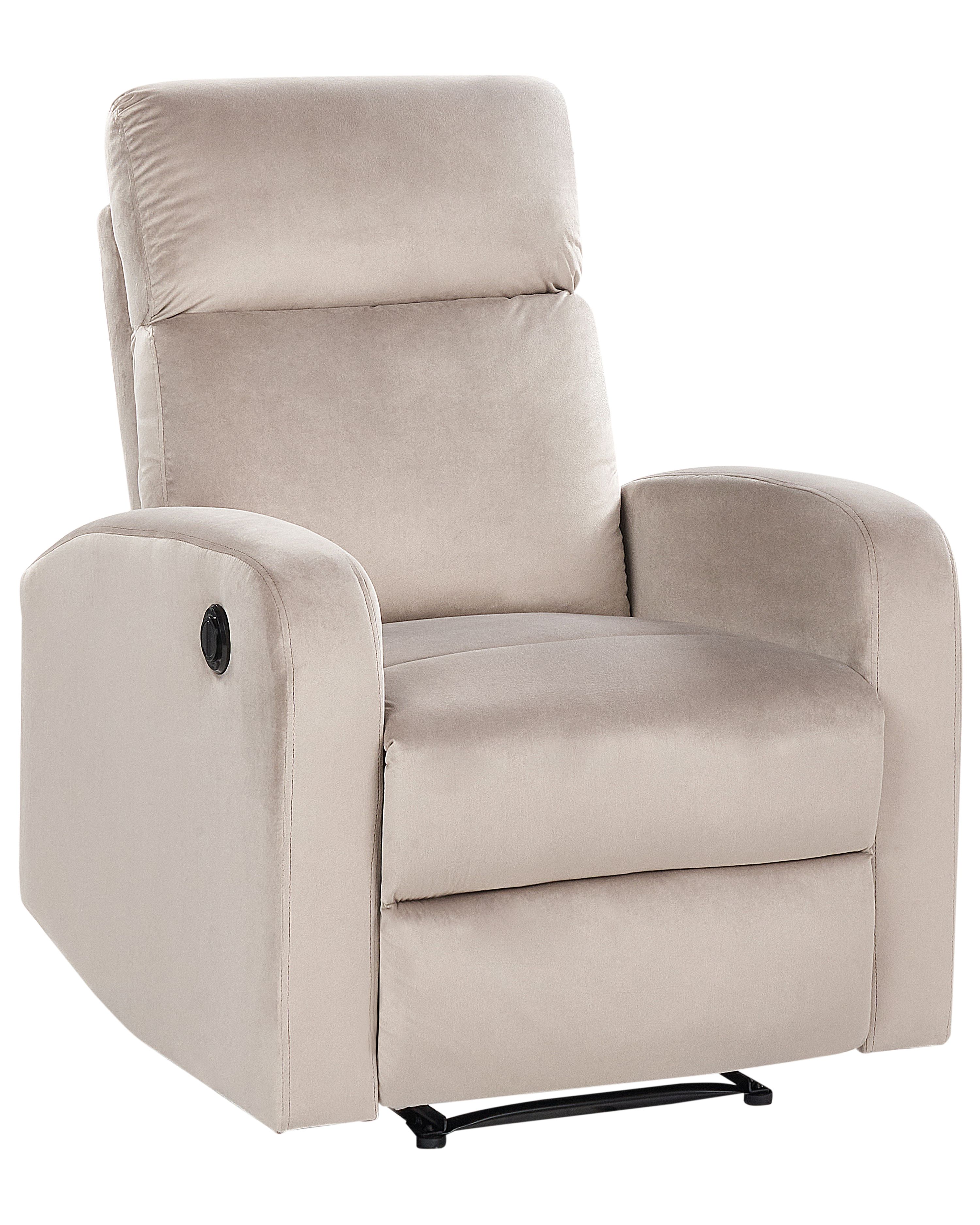 Electric Recliner Chair VERDAL with Footrest Velvet Taupe