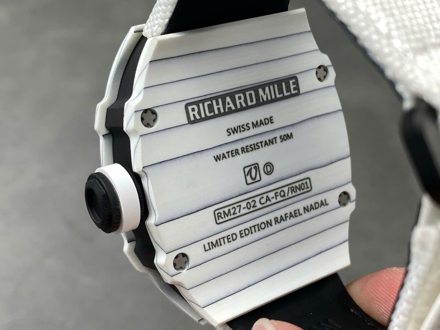 Richard Mille RM27-02 Rafael Nadal Tourbillon White Carbom Best Replica Watches 40x48mm - Top club