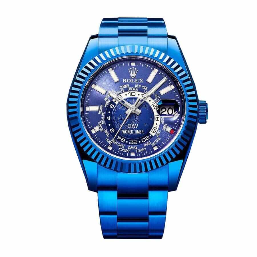 Rolex Sky-Dweller 326934 World Timer Blue DLC Replica - Elite Watch Atelier