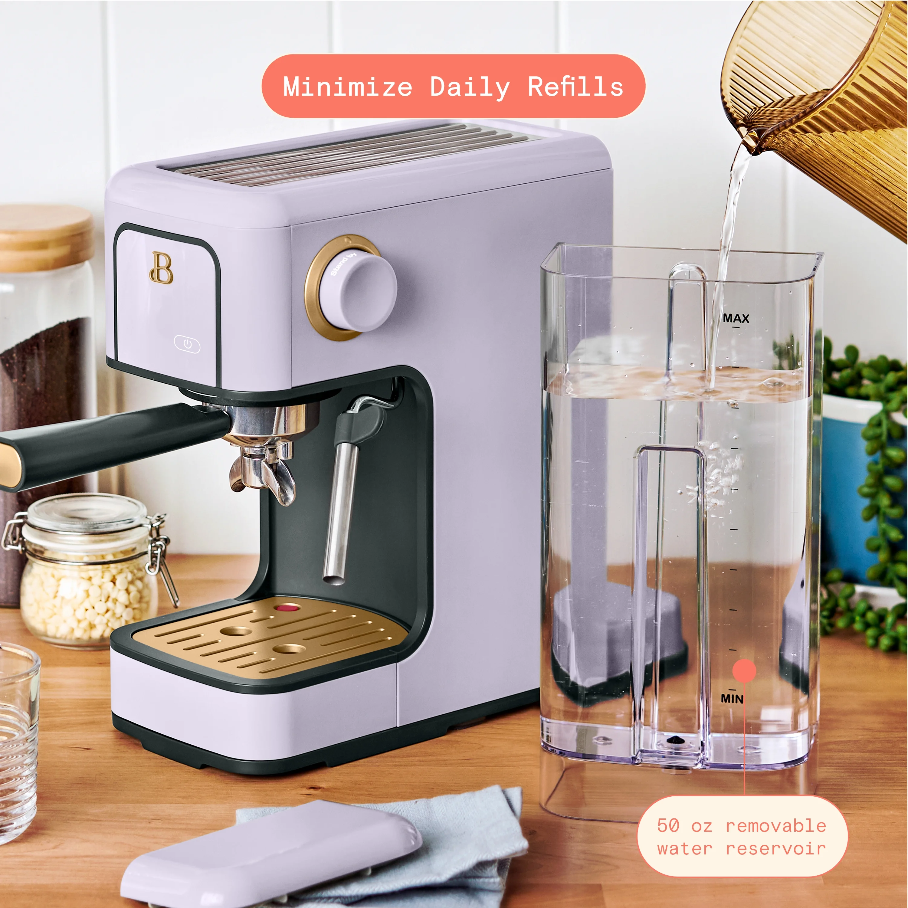 Beautiful Slim Espresso Machine with 20-Bar Pressure, Black Sesame by Drew Barrymore - Image 76