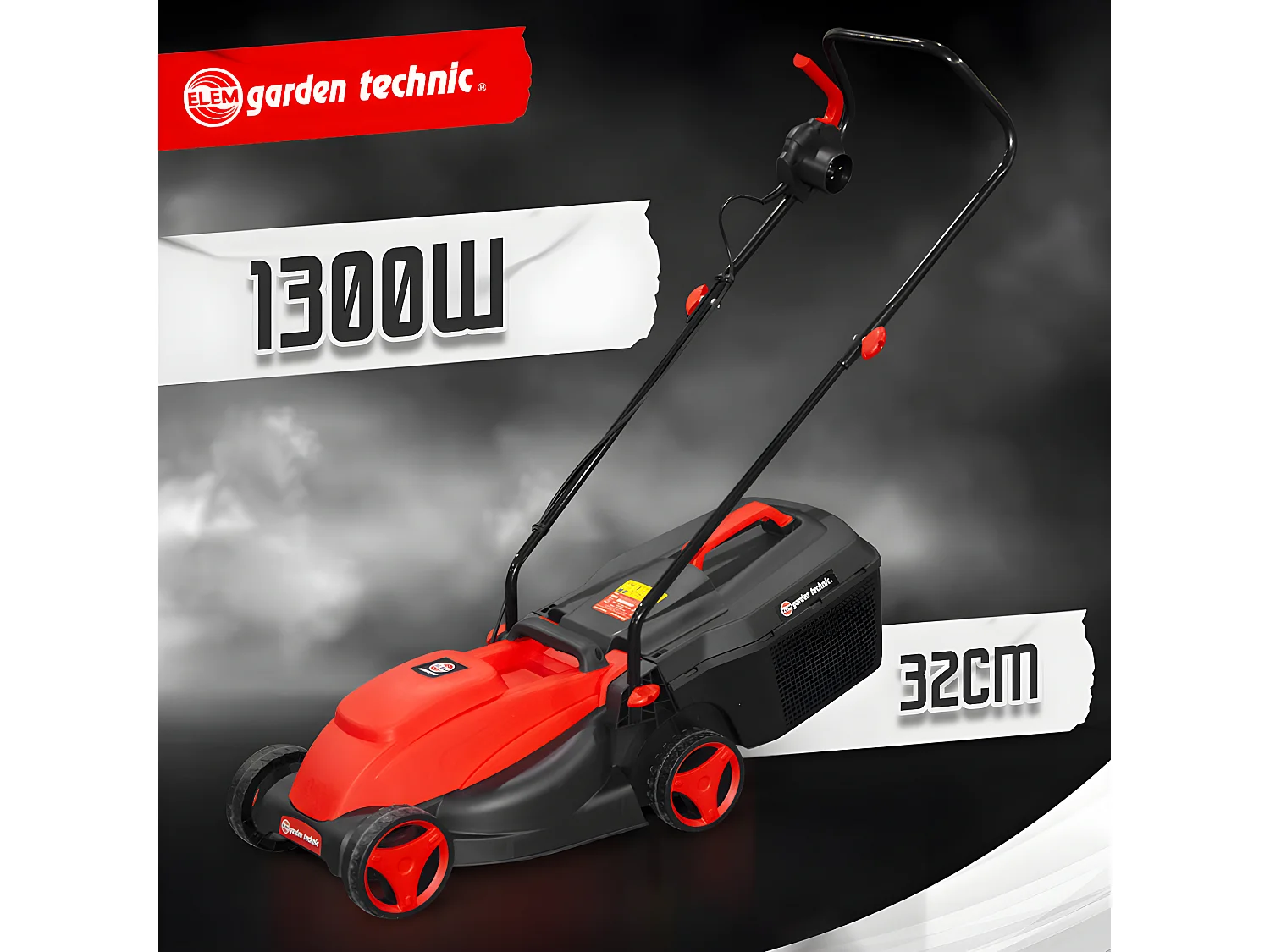 Tondeuse 1300W 32 cm + coupe bordures 250W 22 cm