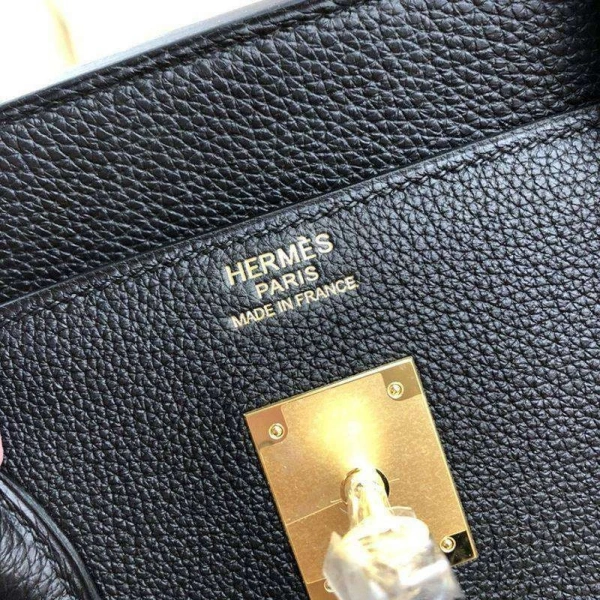 Hermes birking replica purse 40 Black Togo Leather with Gold Hardware1:1High-quality replica