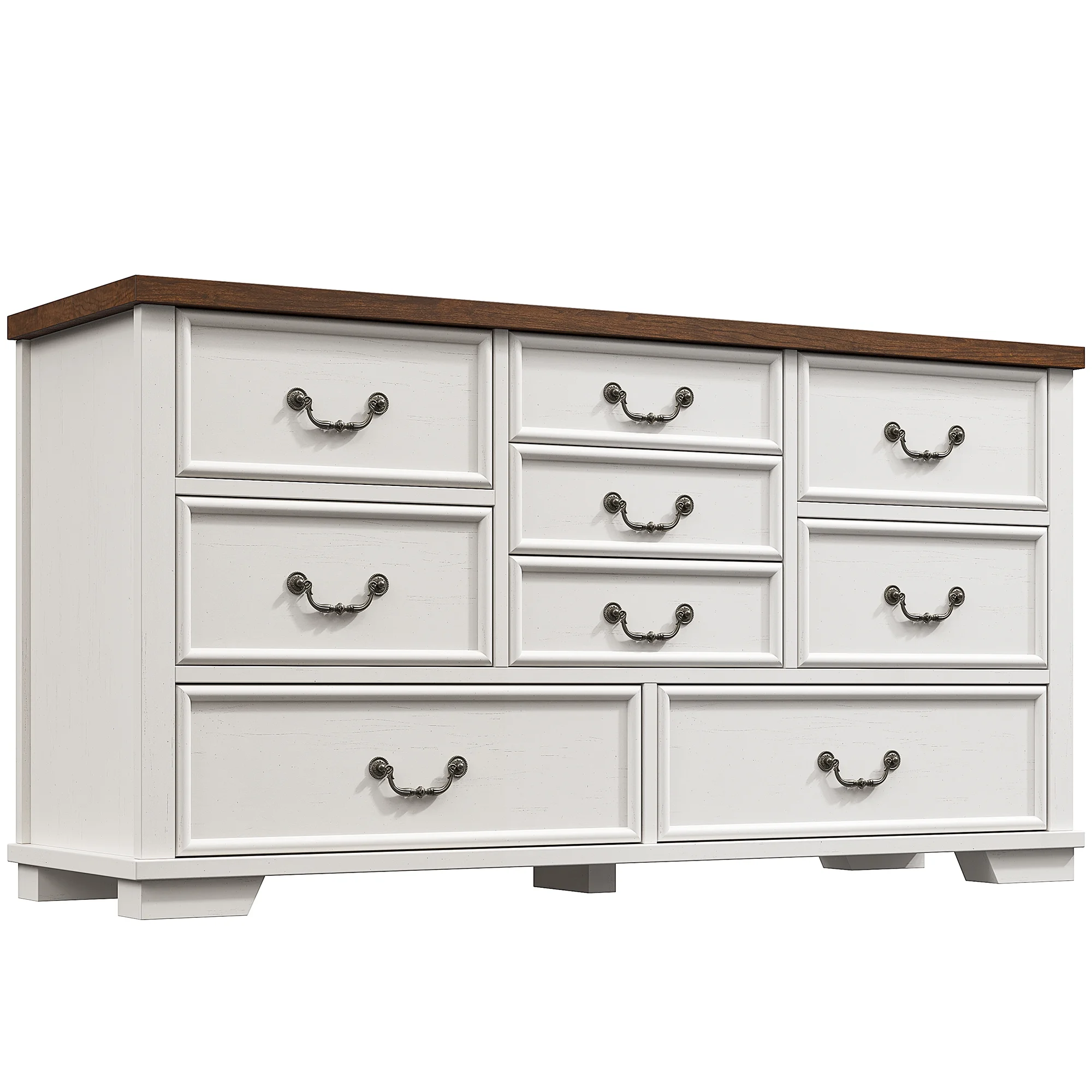 EnHomee Wood Dressers for Bedroom with 9 Drawers White Dresser Chest of Drawers for Living Room - Image 11