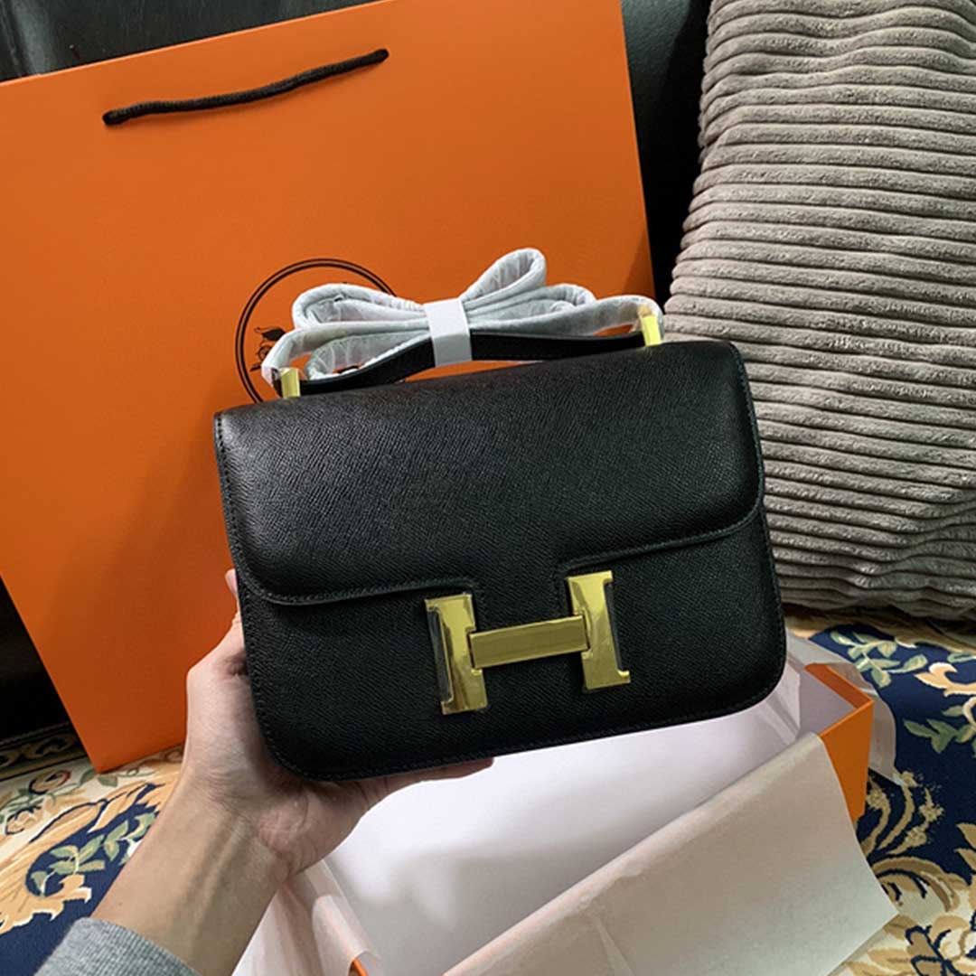 Replica Hermes Aaa-Constance Handbag 24Cm 19Cm Black/White/Pink1:1High-quality replica
