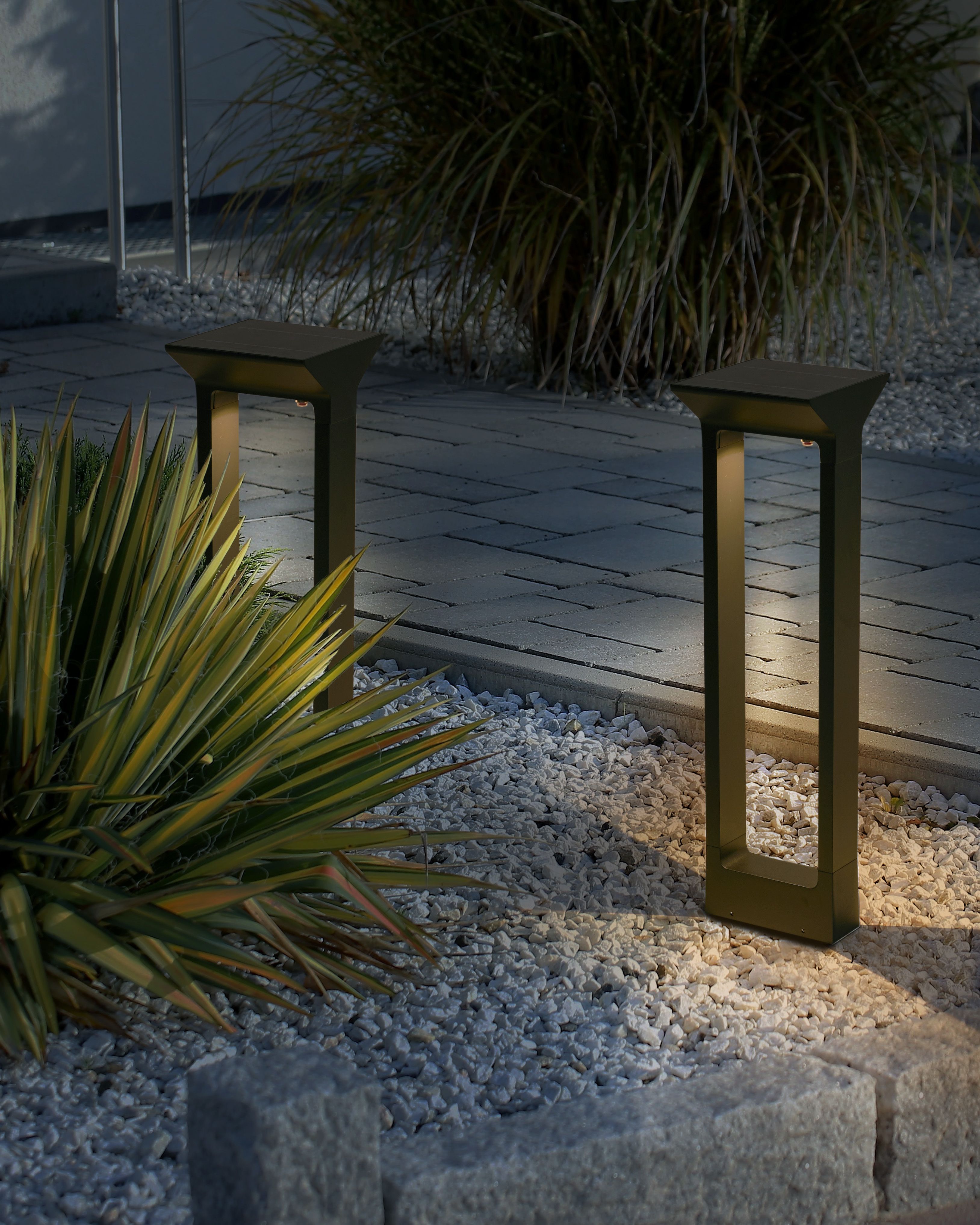 Solar Outdoor LED Bollard Lamp MALDEN with Motion Sensor Black