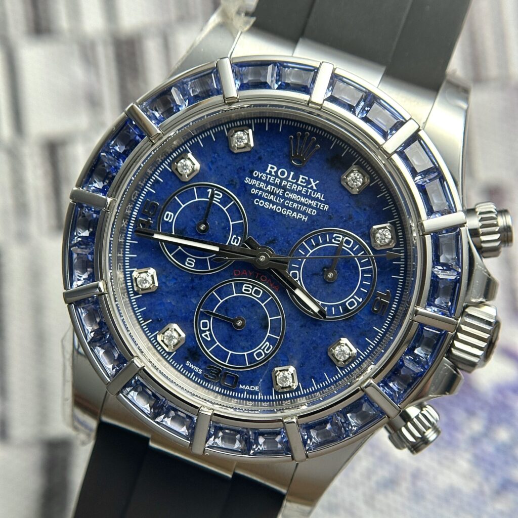 Rolex Best Replica Watches Daytona 116519 Sodalite Dial Rubber Strap 40mm - Elite Watch Atelier