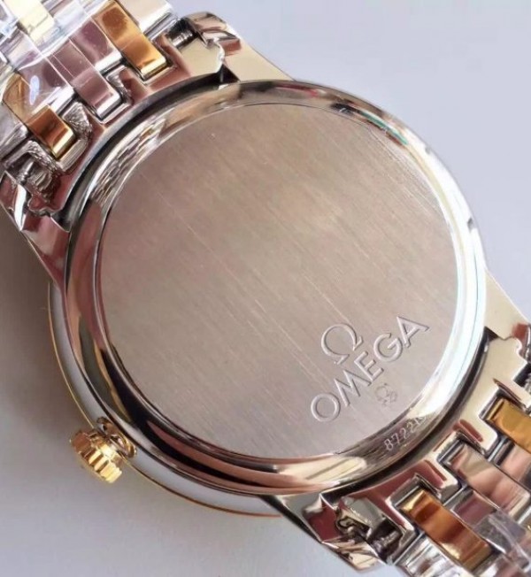 Replica Omega MK De Ville 39.5mm Yellow Dial Diamonds Markers RG Bezel SS/RG Bracelet A2824 - Top club