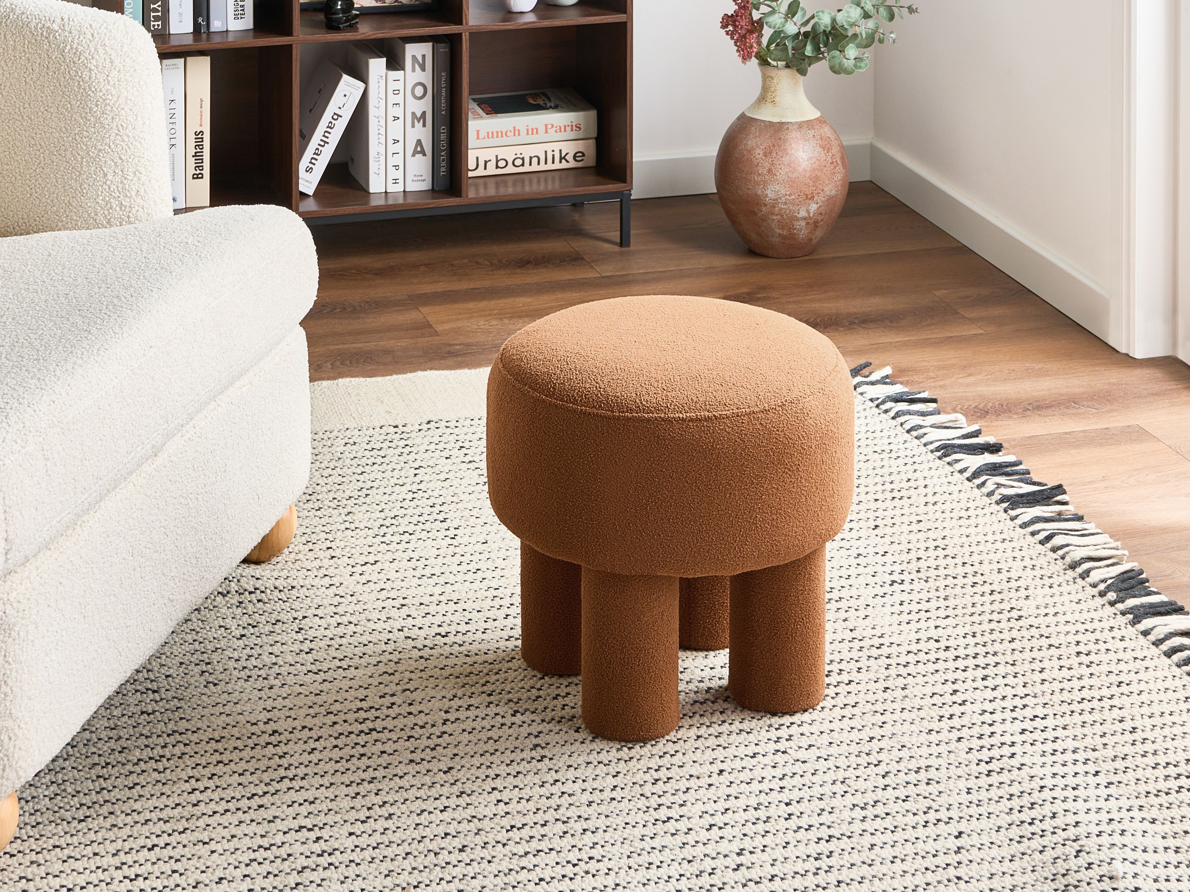 Footstool CANBY Boucle Orange