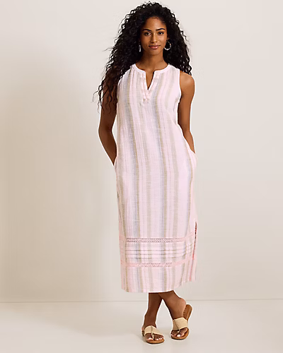 Island Gauze™ Stripe Midi Dress
