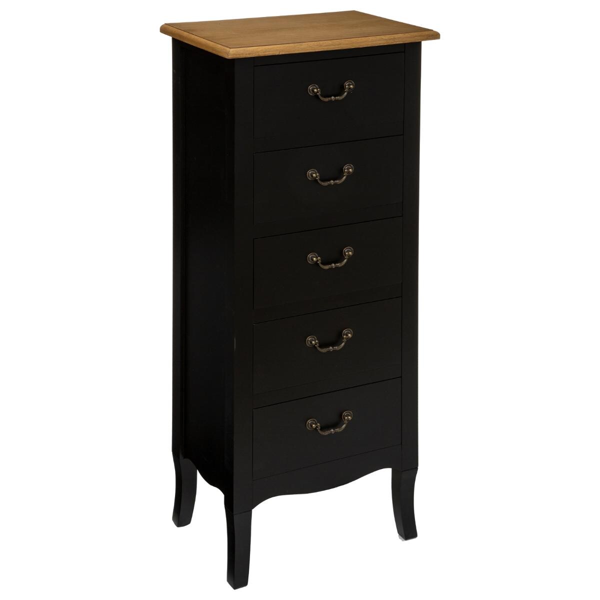 Chest of drawers "Chrysa" Black, 5 drawers