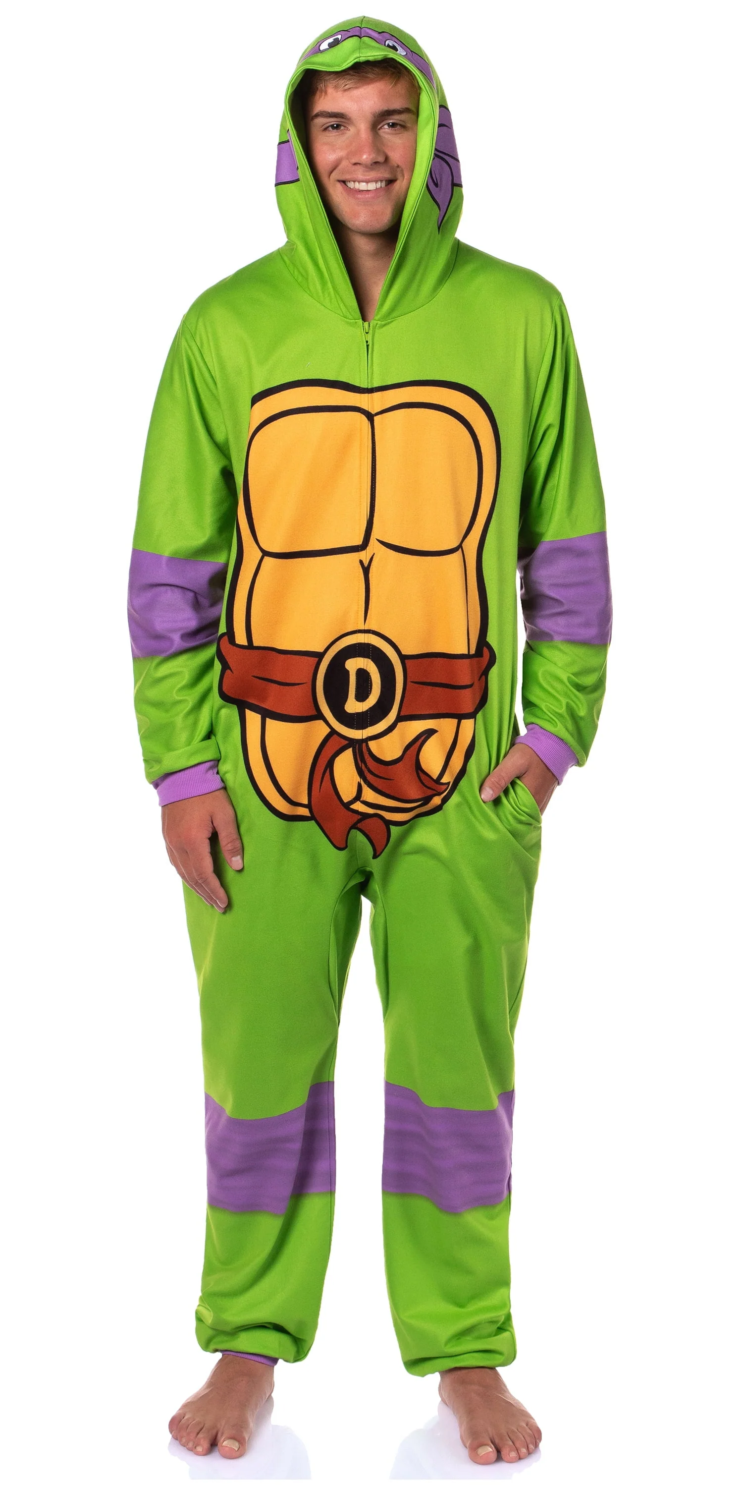 Teenage Mutant Ninja Turtles Mens' Adult Hooded Union Suit TMNT Character 1PC Costume Sleep Pajama Lounge - Image 10 Teenage Mutant Ninja Turtles Mens' Adult Hooded Union Suit TMNT Character 1PC Costume Sleep Pajama Lounge - Image 10