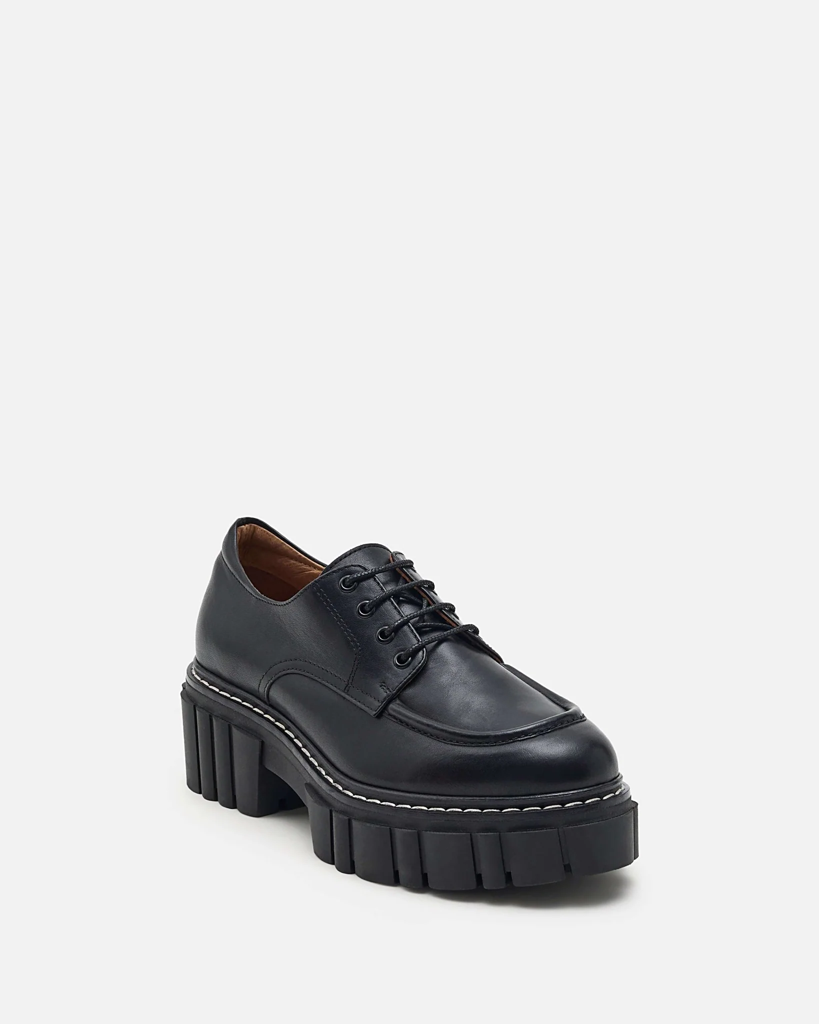 DERBIES TAMMY - En cuir à plateformes épaisses noir