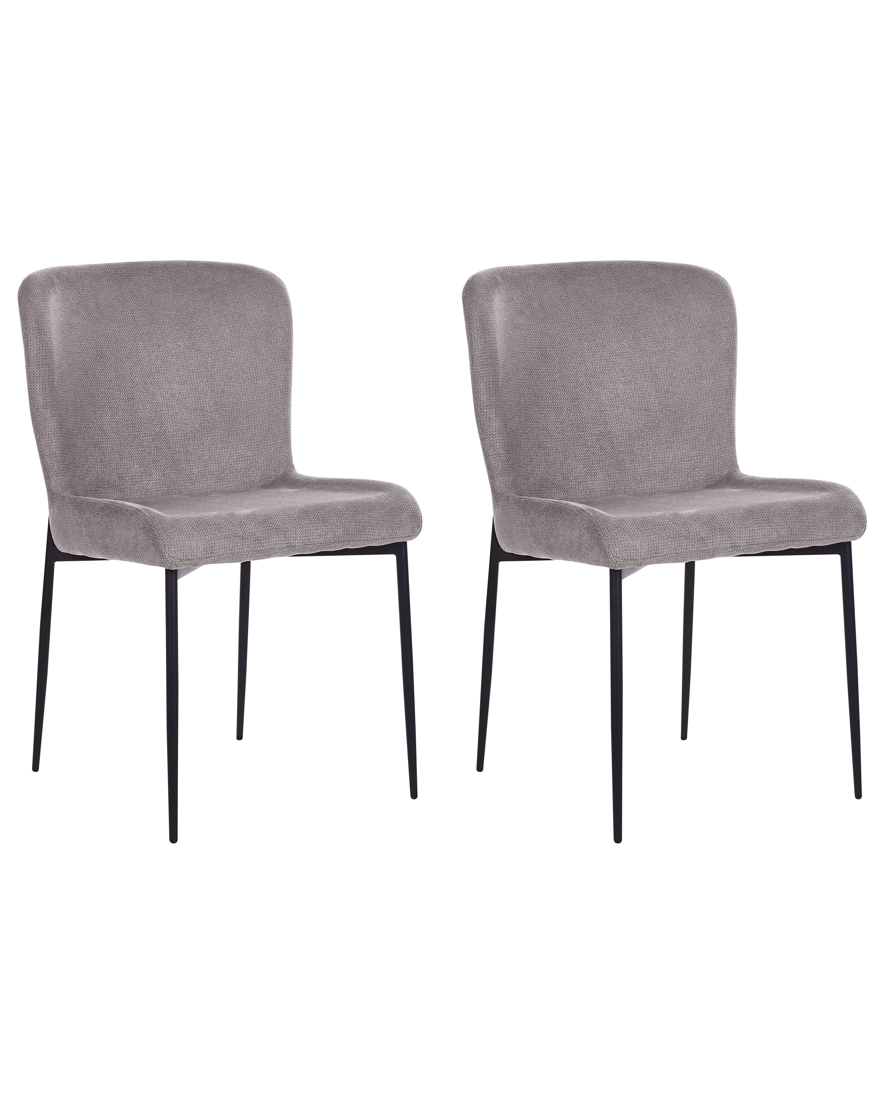 Set of 2 Dining Chairs ADA Fabric Dark Grey