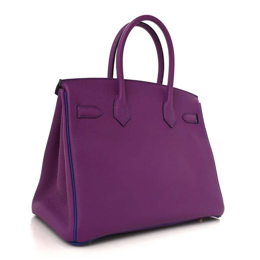 Hermès Anemone / Bleu Electrique Togo Leather Horseshoe Birkin 30 Gold Hardware High-end reps1:1High-quality replica