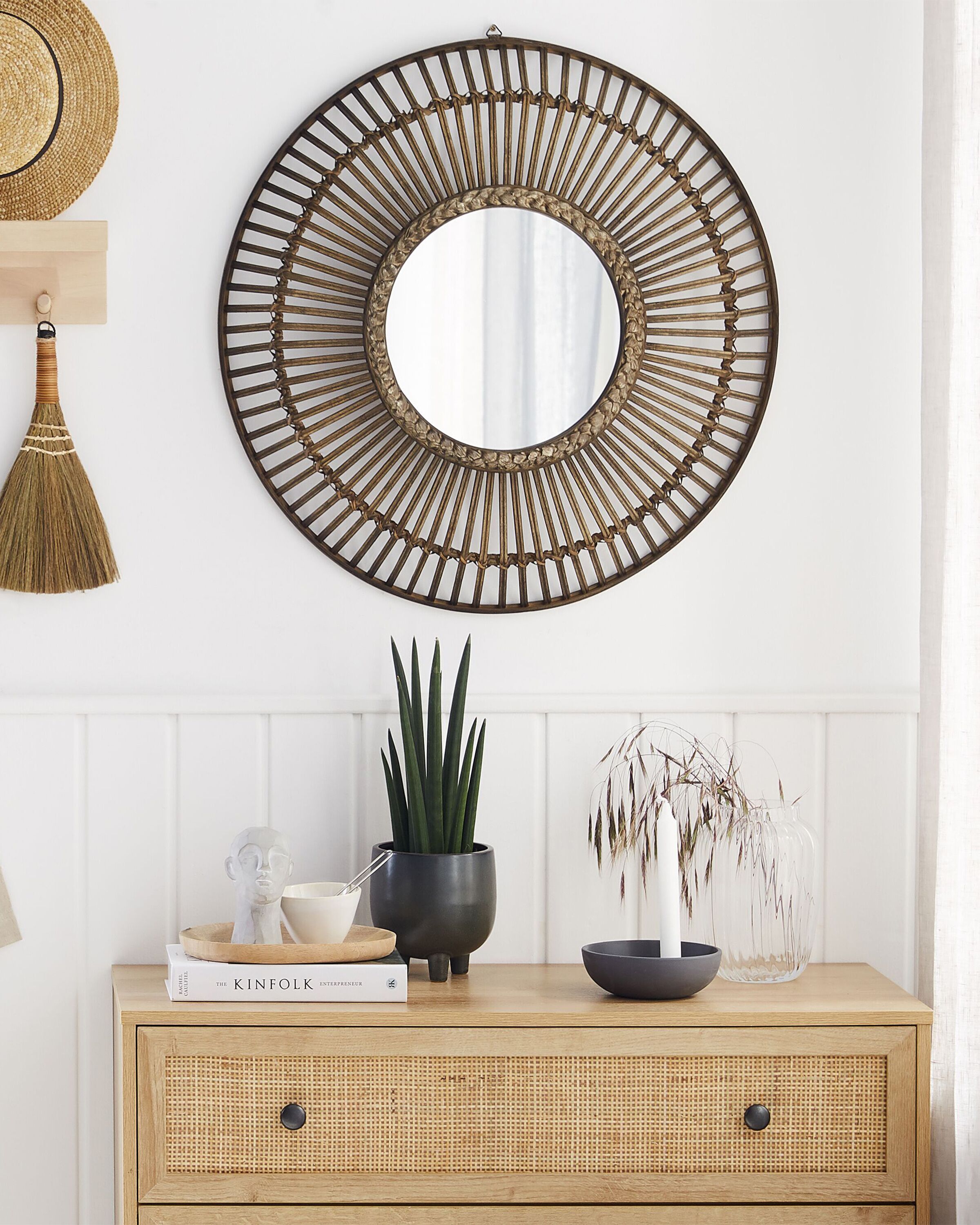 Wall Mirror BLASITO 66 cm 66 cm Bamboo Brown