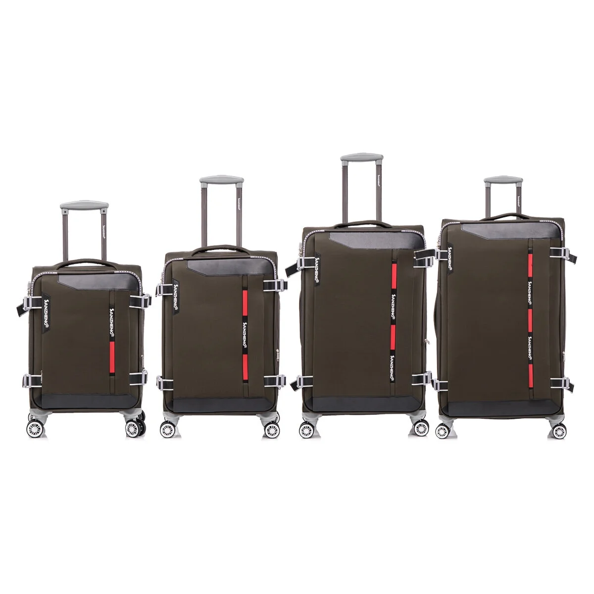 4-Piece Sage Green Softside Luggage Set with Spinner Wheels, Lightweight Expandable Suitcases (20