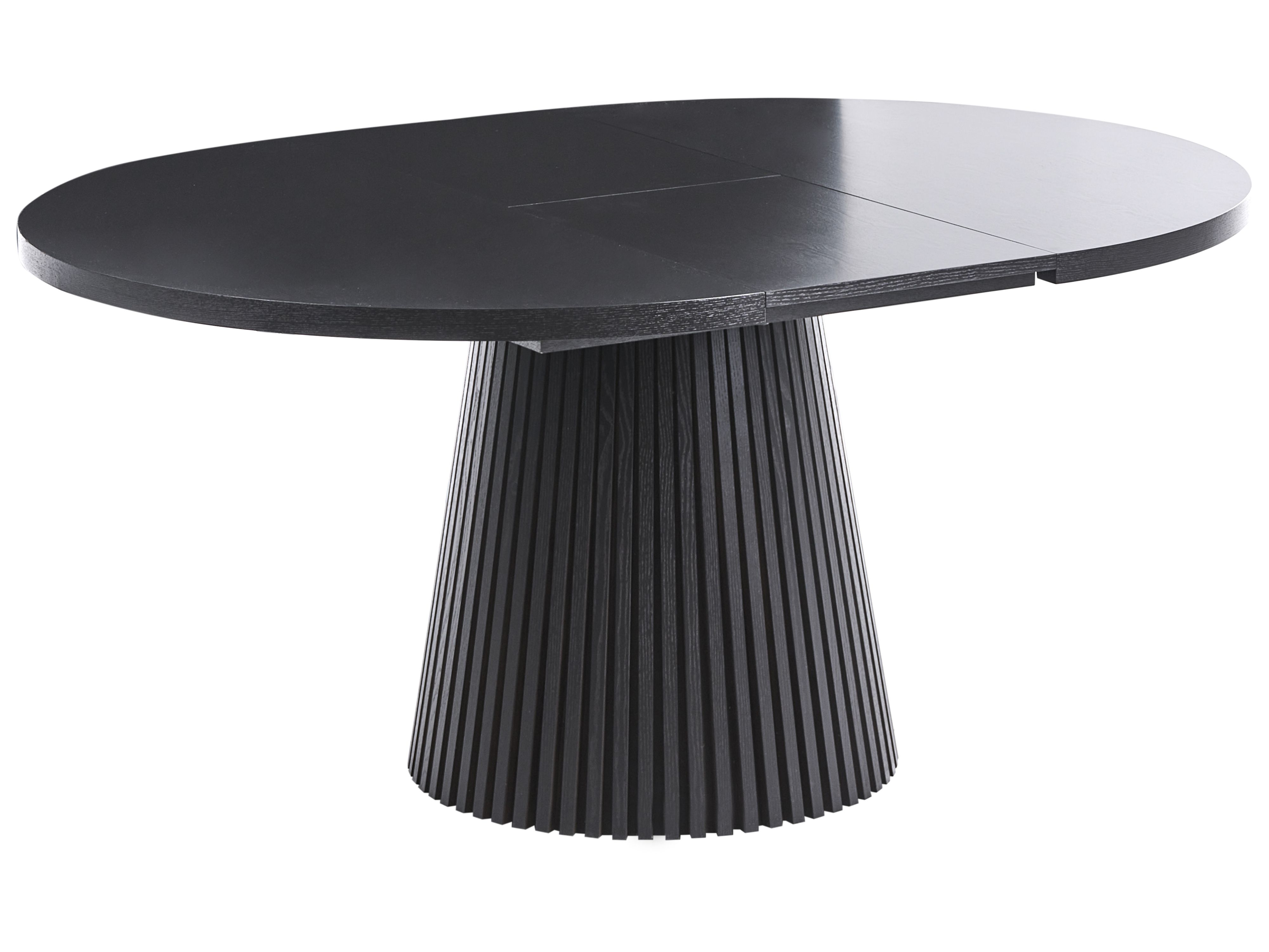 Extending Dining Table MOORE Black Ash Wood 120/160 cm 120 cm