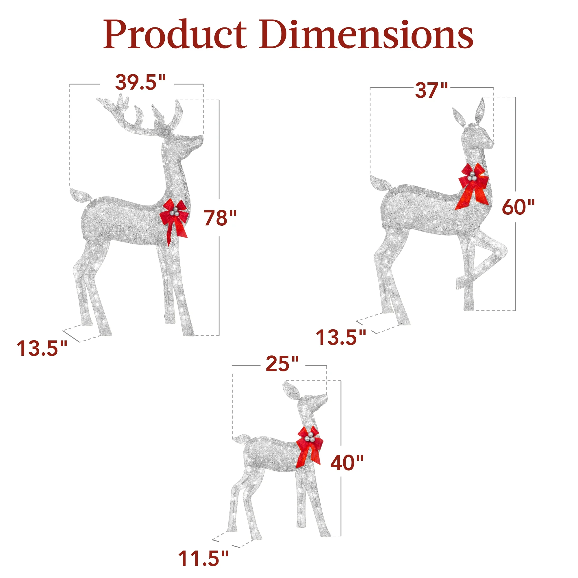 Best Choice Products 6.5ft 3-Piece Lighted Christmas Deer Set Outdoor Yard Decoration w/ 385 LED Lights, Stakes - Gold - Image 18