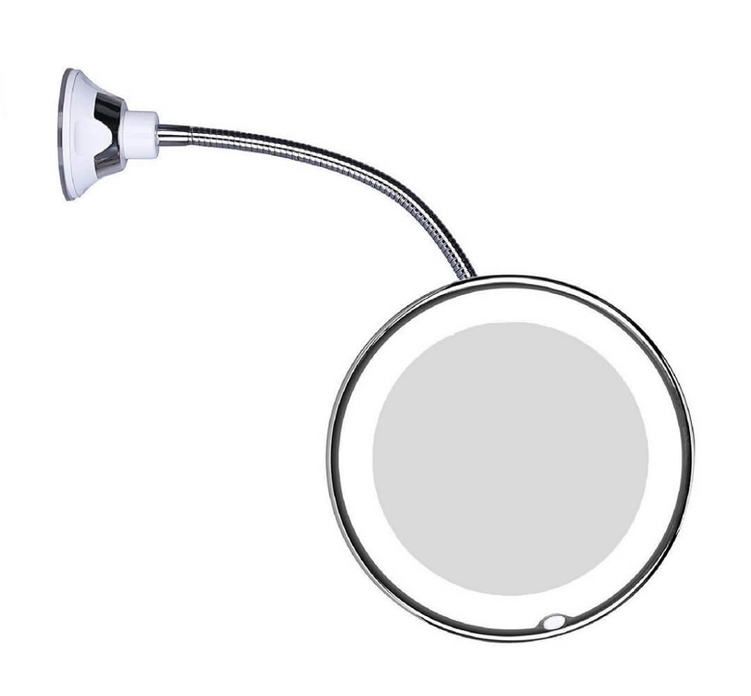 LED Make-Up Spiegel met 10x Vergroting en Flexibele Zwanenhals – Ideaal voor Kaptafel en Schoonheidsroutine