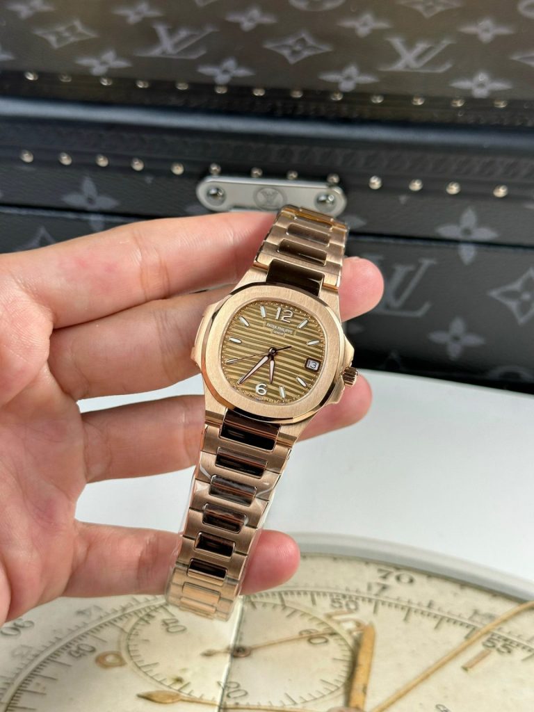 Patek Philippe Replica Watch Nautilus 7010 Rose Gold Womens 32mm - Elite Watch Atelier