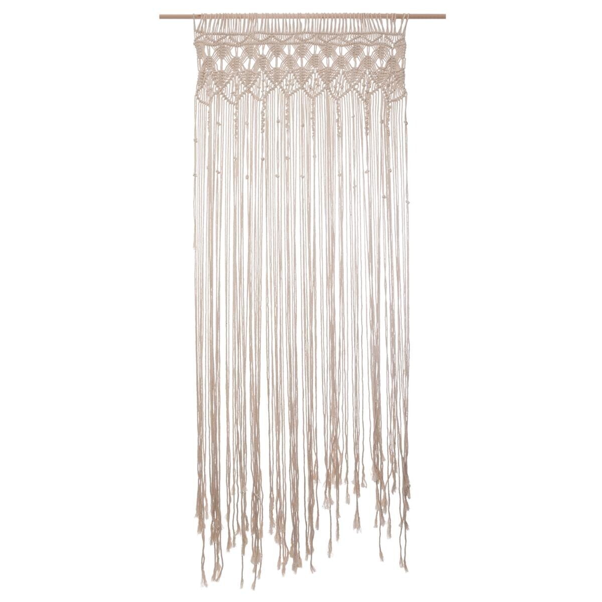 Thread curtain "Macram&eacute;" Ivory white, 90x200 cm