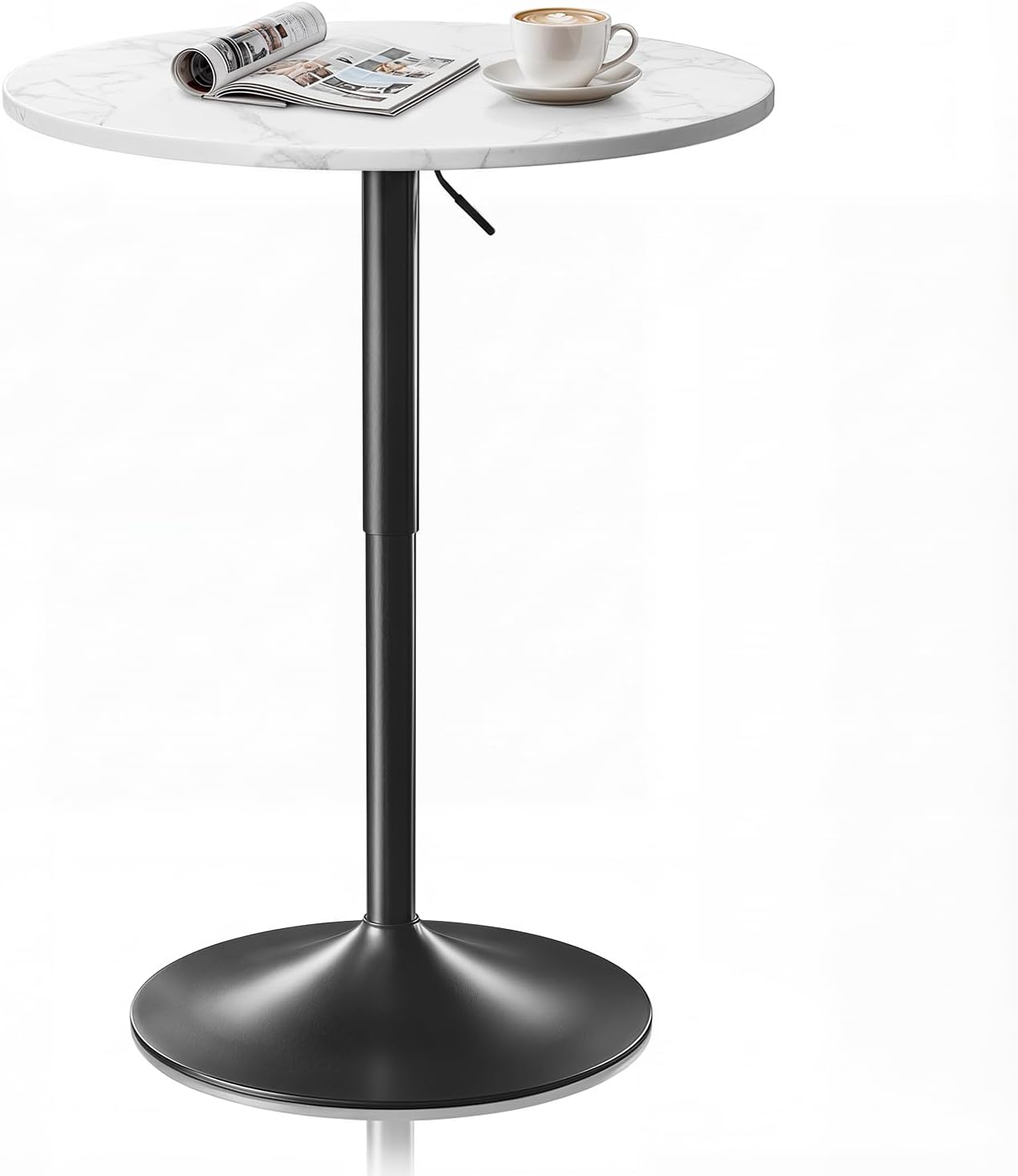 Magshion 23.5'' Round Adjustable Height Wood Bar Pub Table Adjustable Range 27.5