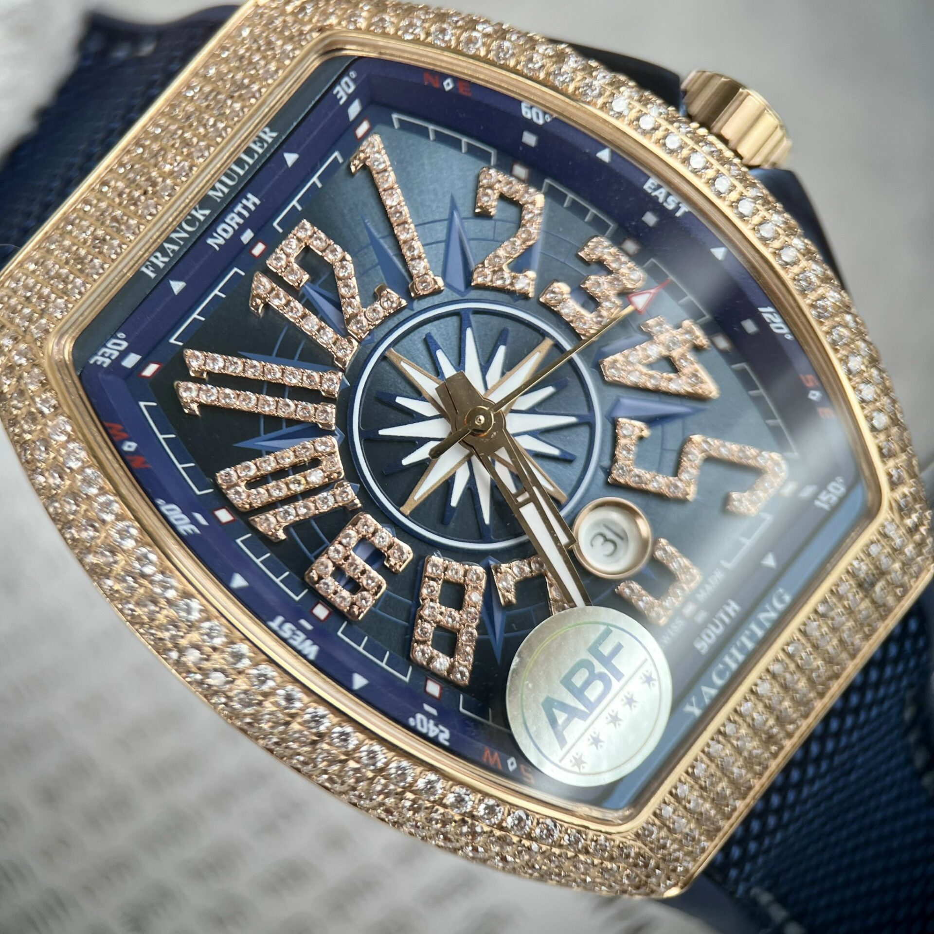 Franck Muller Replica 11 Watch V45 Blue Dial Rose Gold Case 45mm - Top club