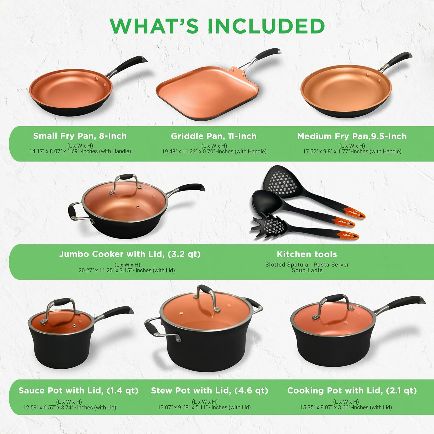 54-Piece Kitchen Cookware Set �C Complete Non-Stick Ceramic Pots and Pans Set with Utensils, Bakeware, and Knife Set, Gas, Electric & Induction Compatible, Blush Pink Kitchen Essentials - Image 11
