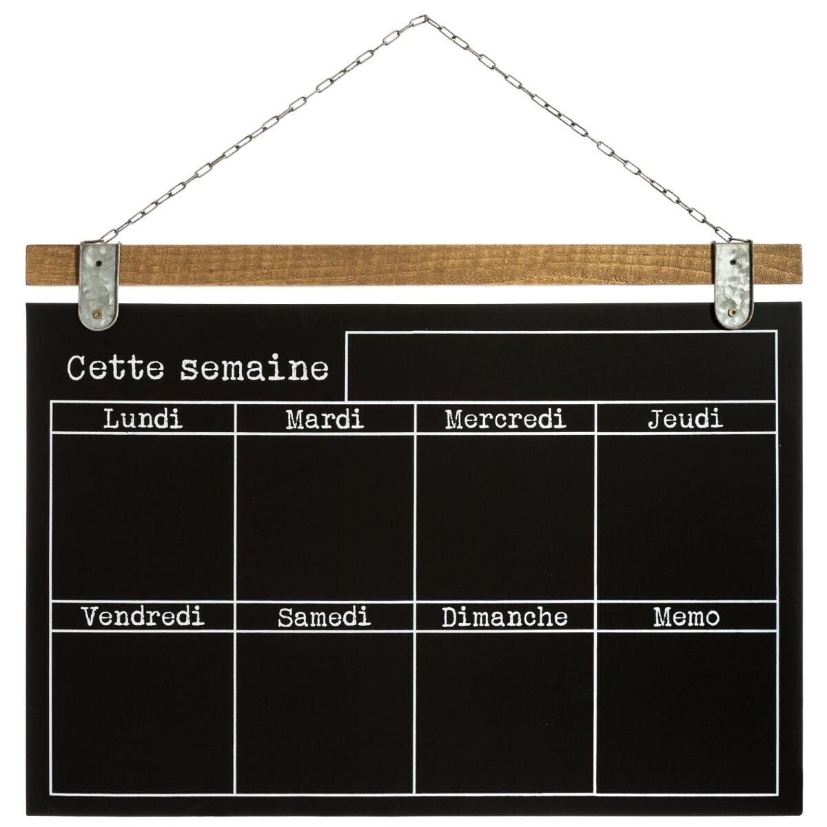 Slate weekly planner "Micha" Black, 69x50 cm