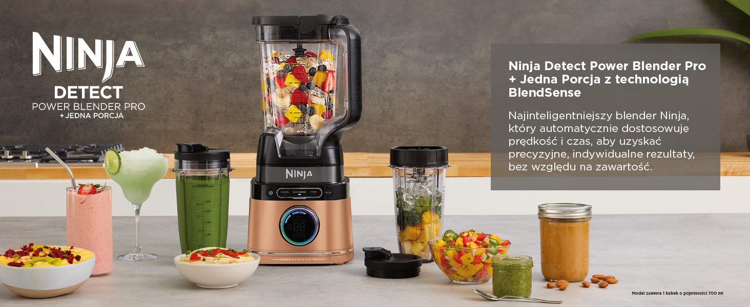 Ninja 2-in-1 Detect Power Blender Pro &amp; Single Serve, 1200 W, dzbanek 2 l