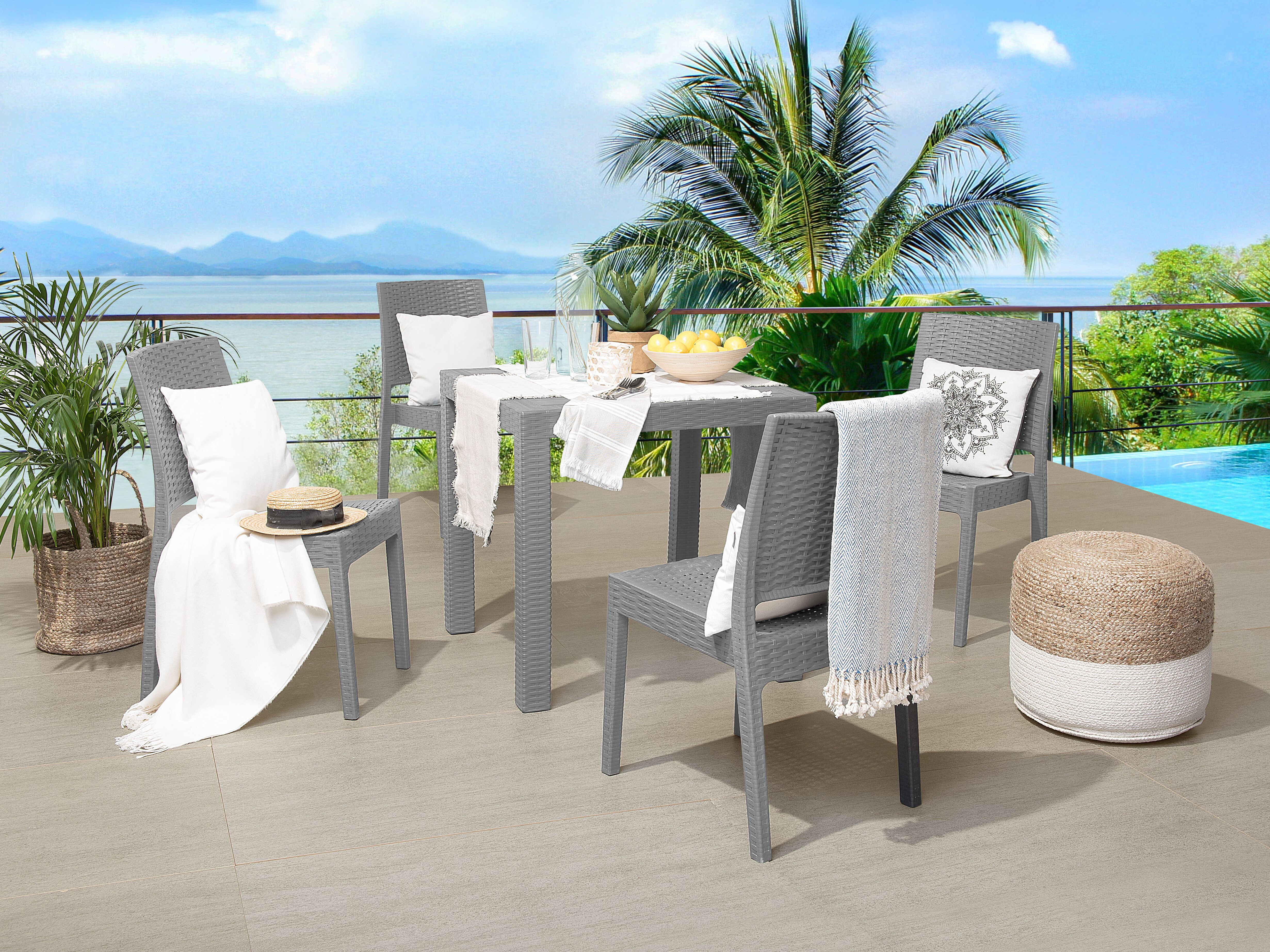 Garden Dining Table FOSSANO 80 cm 80 cm Light Grey
