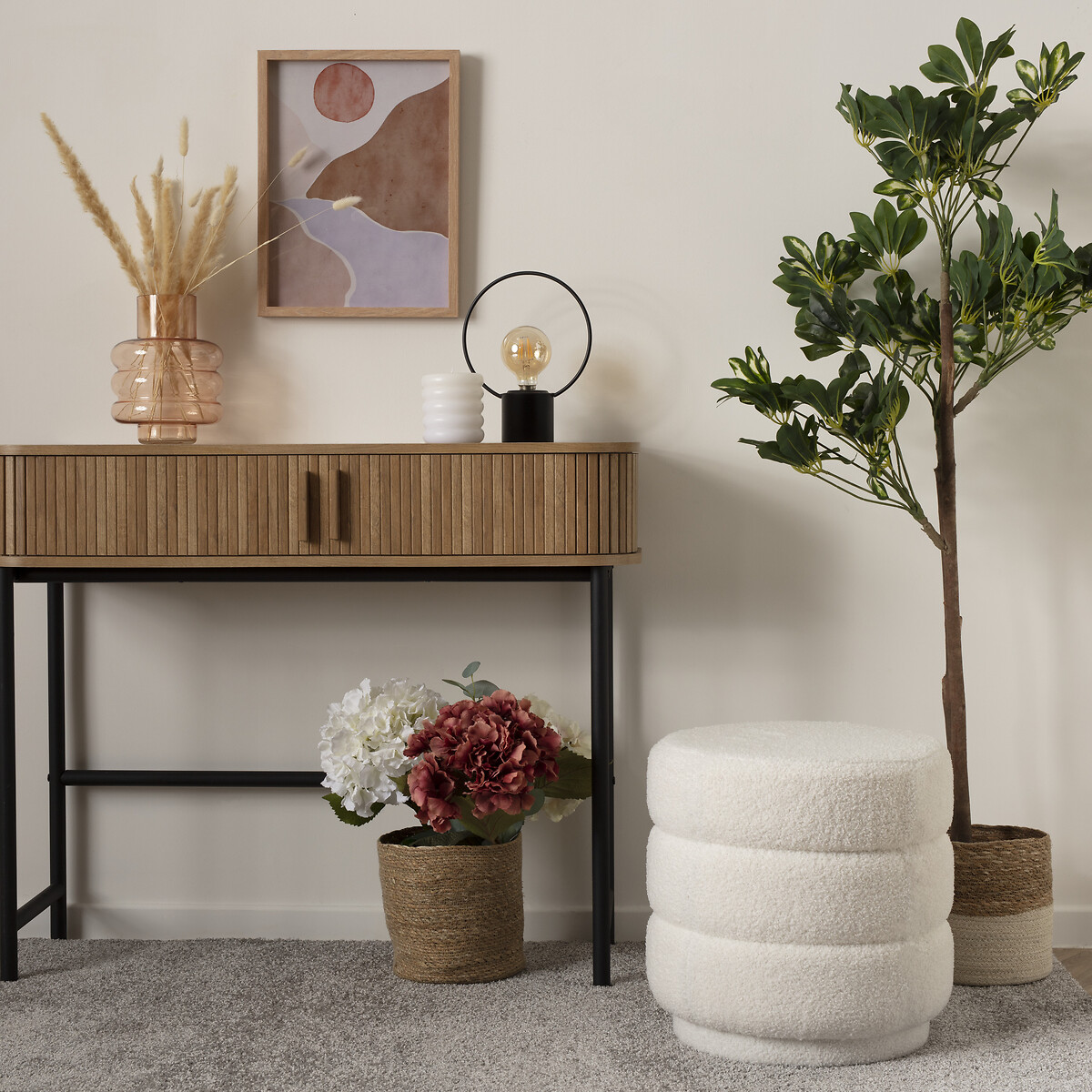 Pouf "Sinan" Bouclette, White