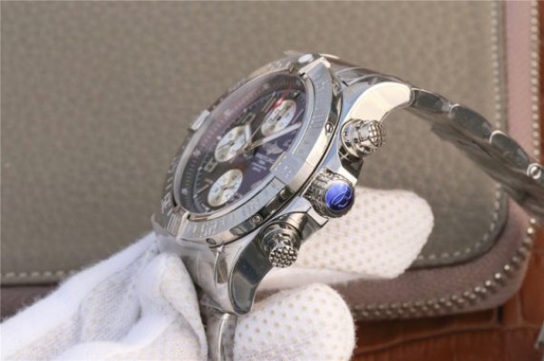 Replica Breitling Avenger II Chronograph 43mm SS GF Gray/White Dial on SS Bracelet A7750 - Top club