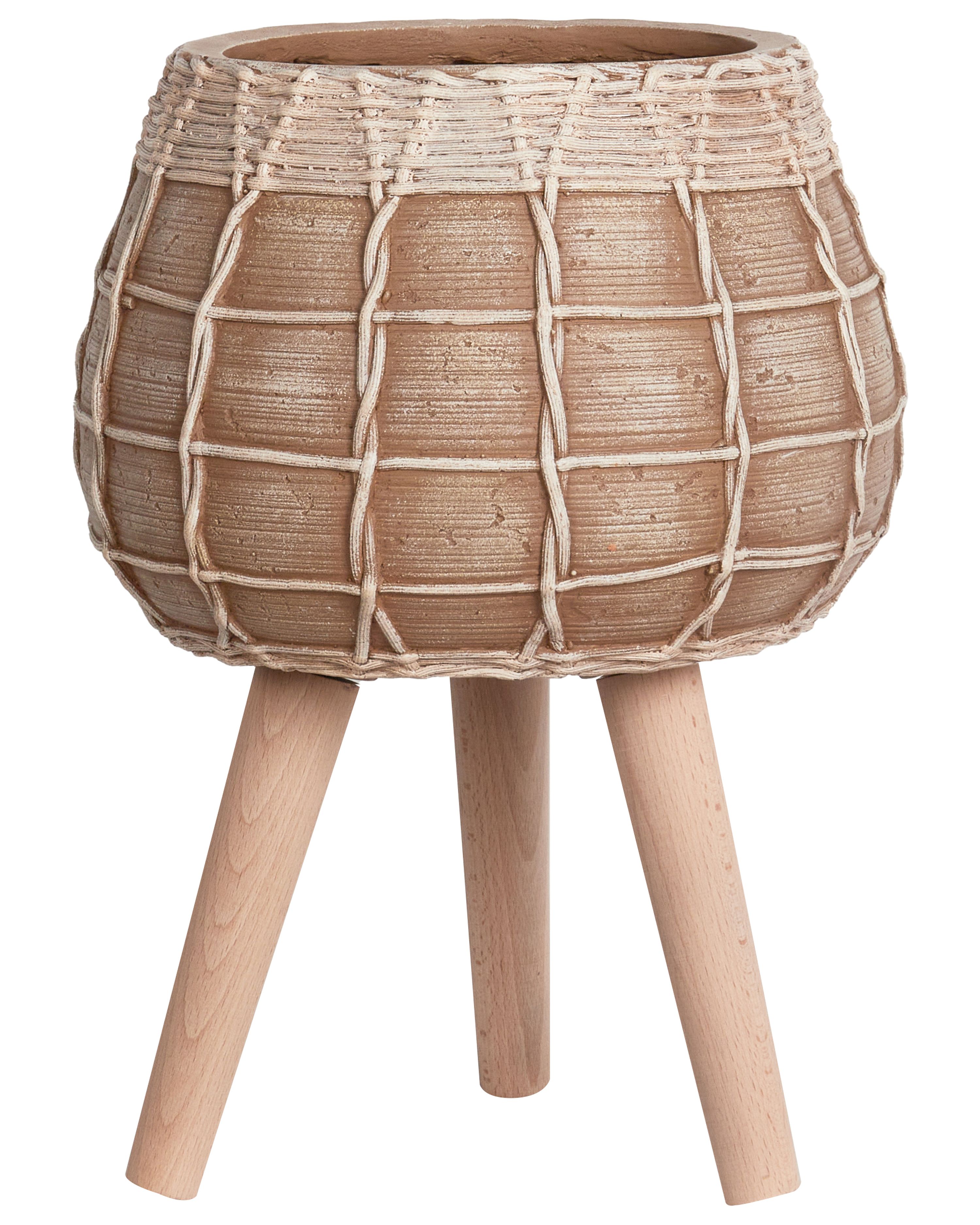 Elevated Plant Pot DARMERA 30 cm Light Brown