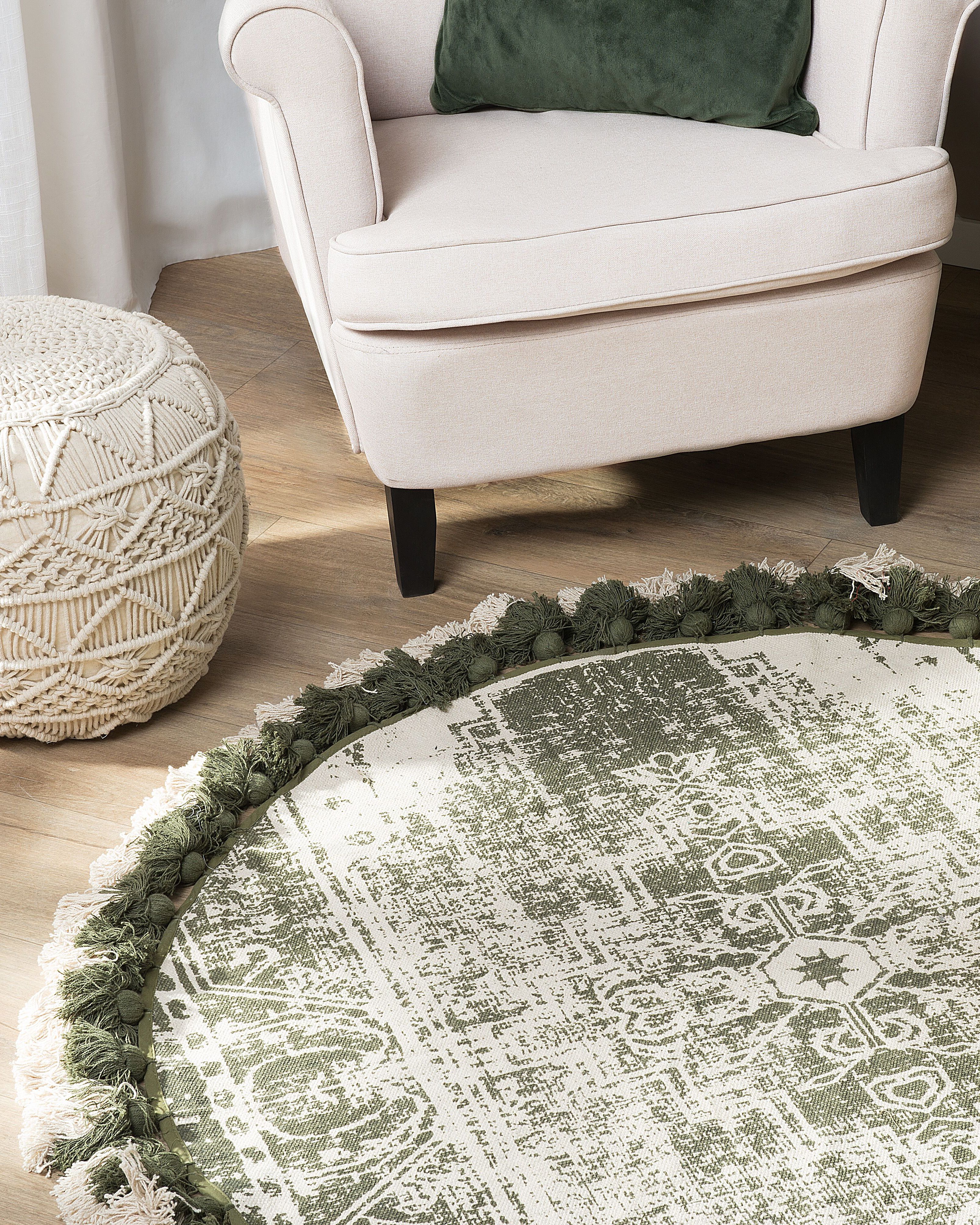 Rug KAHTA Green ø 120 cm Cotton