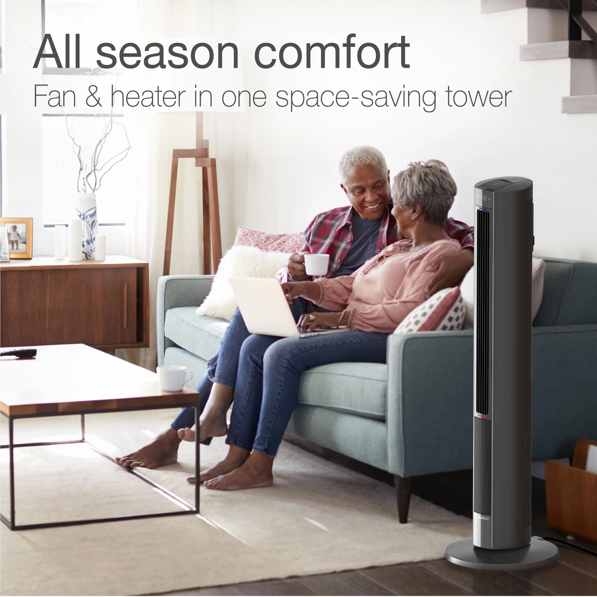 Lasko 42" 1500W All Season Tower Fan & Space Heater with Timer and Remote, White, FH500 - Image 33