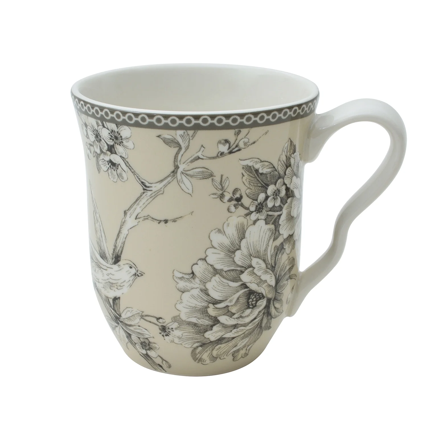 222 Fifth Adelaide Round 16-Piece Porcelain Dinnerware Set, Black Toile - Image 35