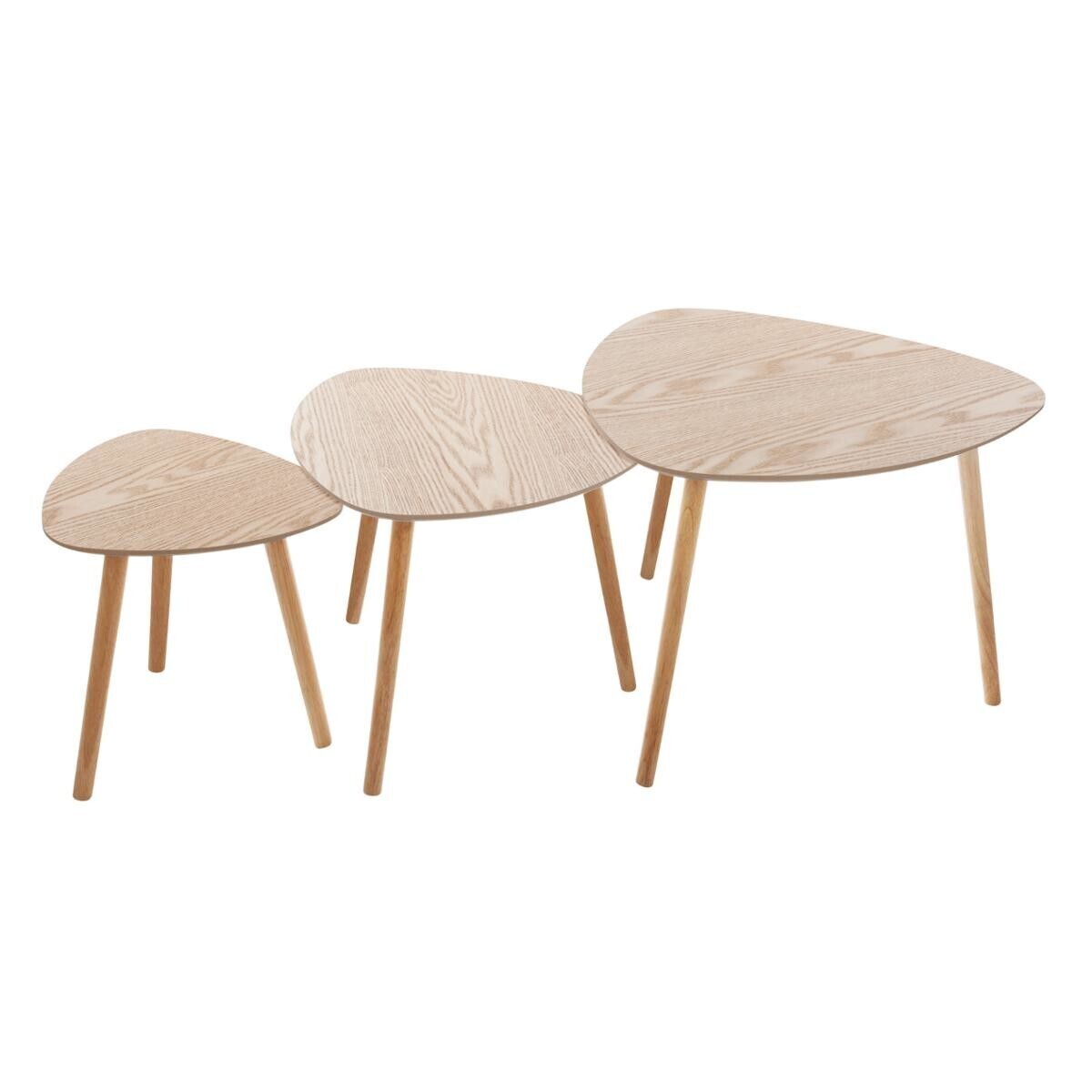 Nesting tables "Mileo" Natural wood, L.39/47/60 cm