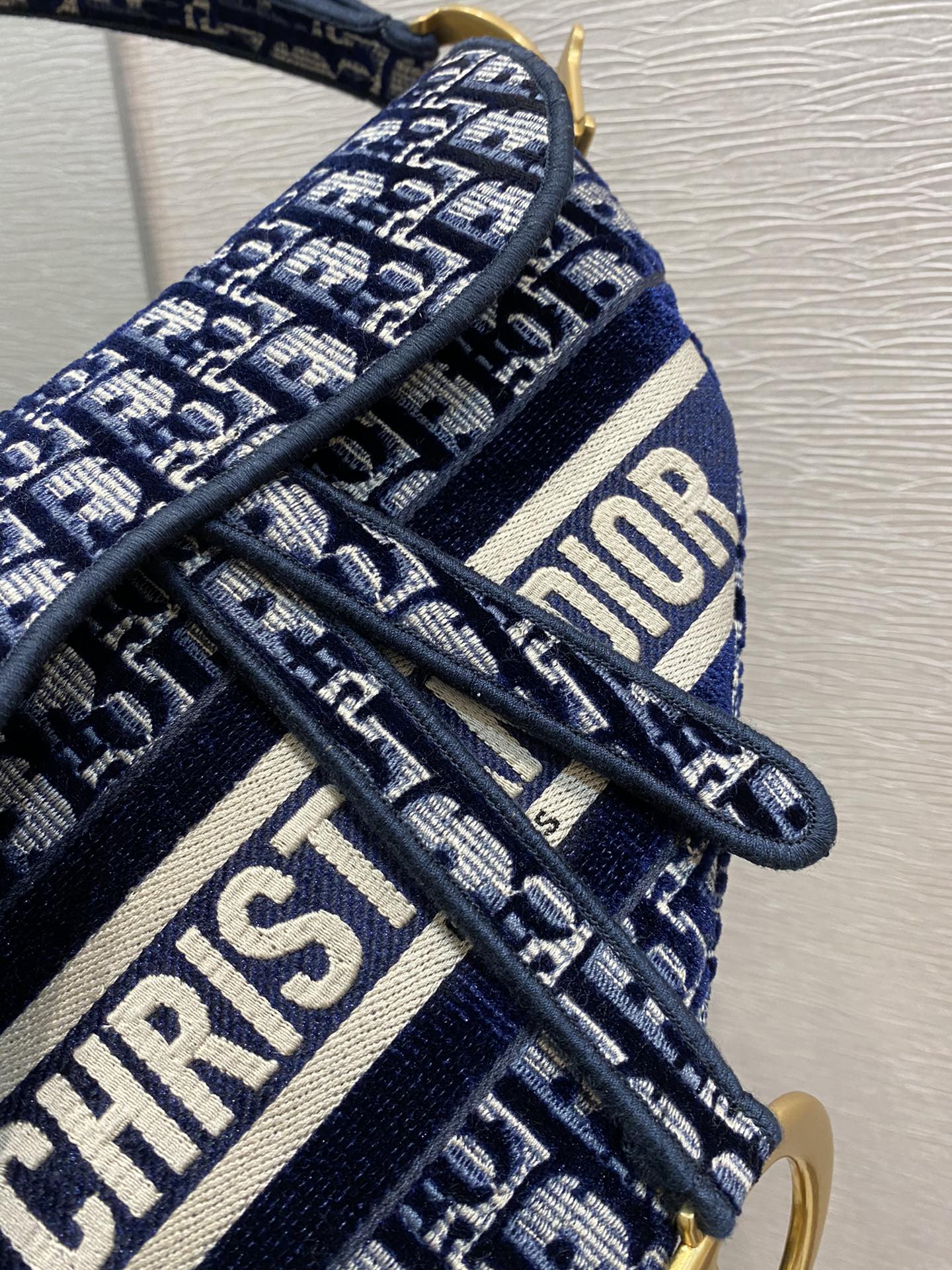 Christian Dior Saddle Bag Blue Oblique Canvas Gold Toned Hardware For Women 25cm/10in CD1:1High-quality replica